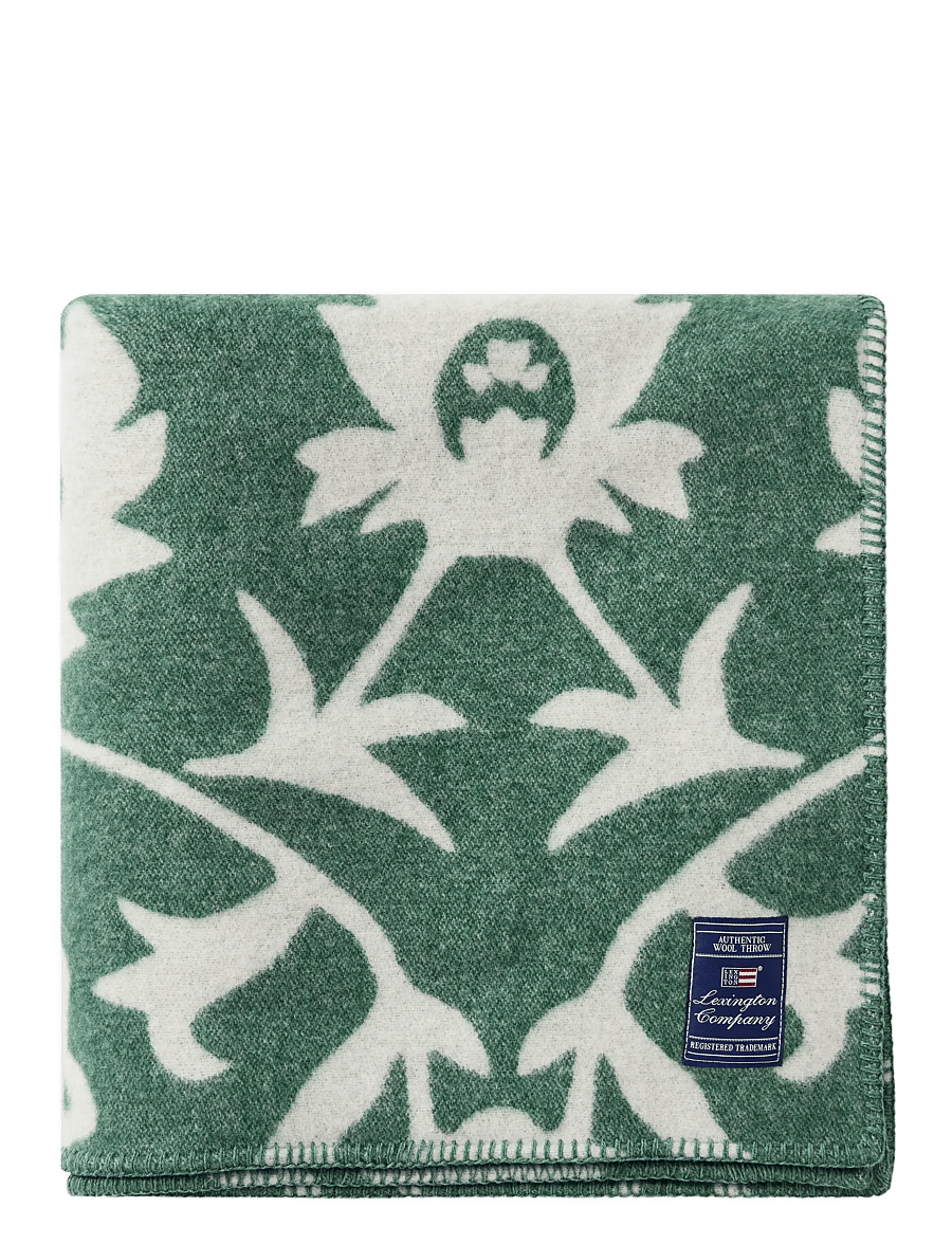 Lexington Home - Flower Jacquard Recycled Throw - green/lt beige - 0