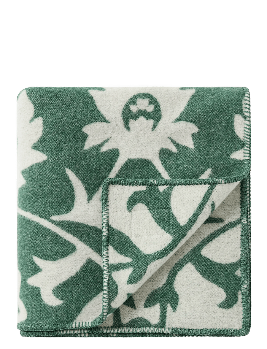 Lexington Home - Flower Jacquard Recycled Throw - green/lt beige - 1