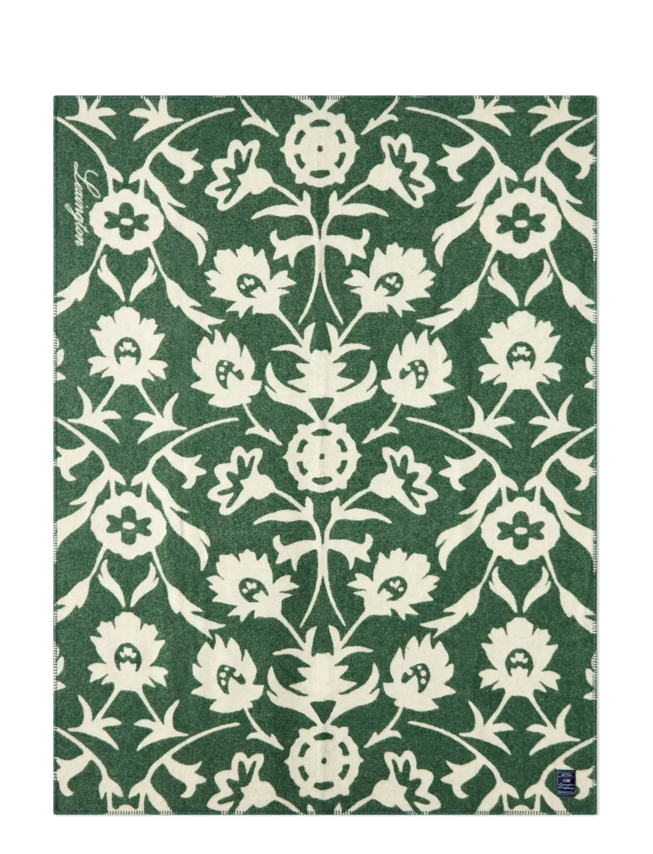 Lexington Home - Flower Jacquard Recycled Throw - green/lt beige - 2