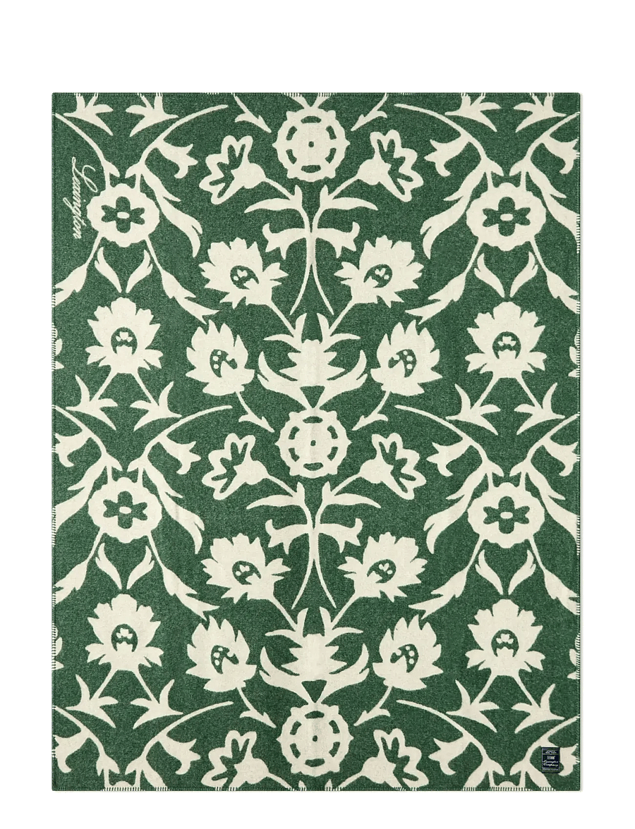 Lexington Home - Flower Jacquard Recycled Throw - green/lt beige - 2