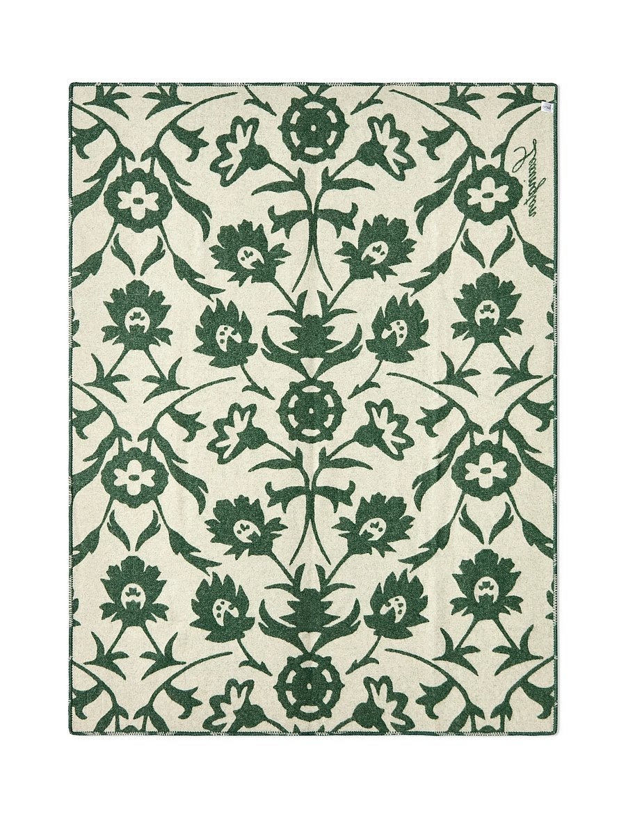 Lexington Home - Flower Jacquard Recycled Throw - green/lt beige - 4
