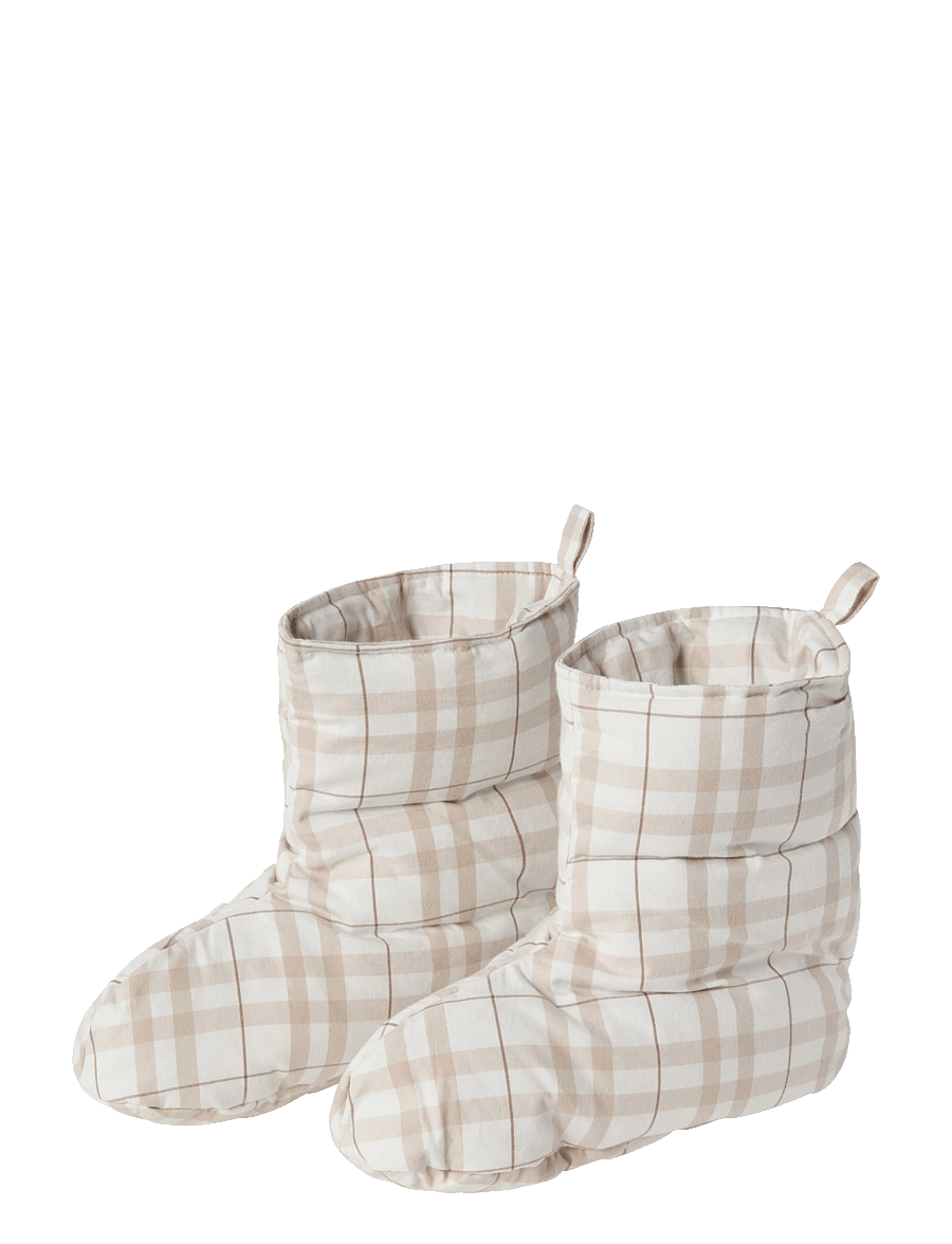 Lexington Home - Charlie Re-down Socks - hverdags stil - beige/white check - 0