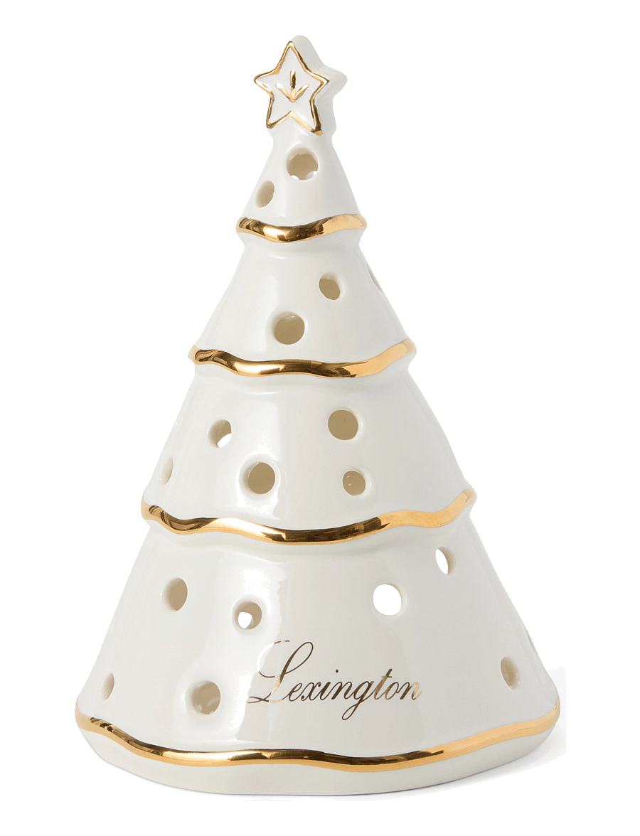 Lexington Home - Christmas Tree Stoneware Lantern - weihnachtsdekoration - white/gold - 0