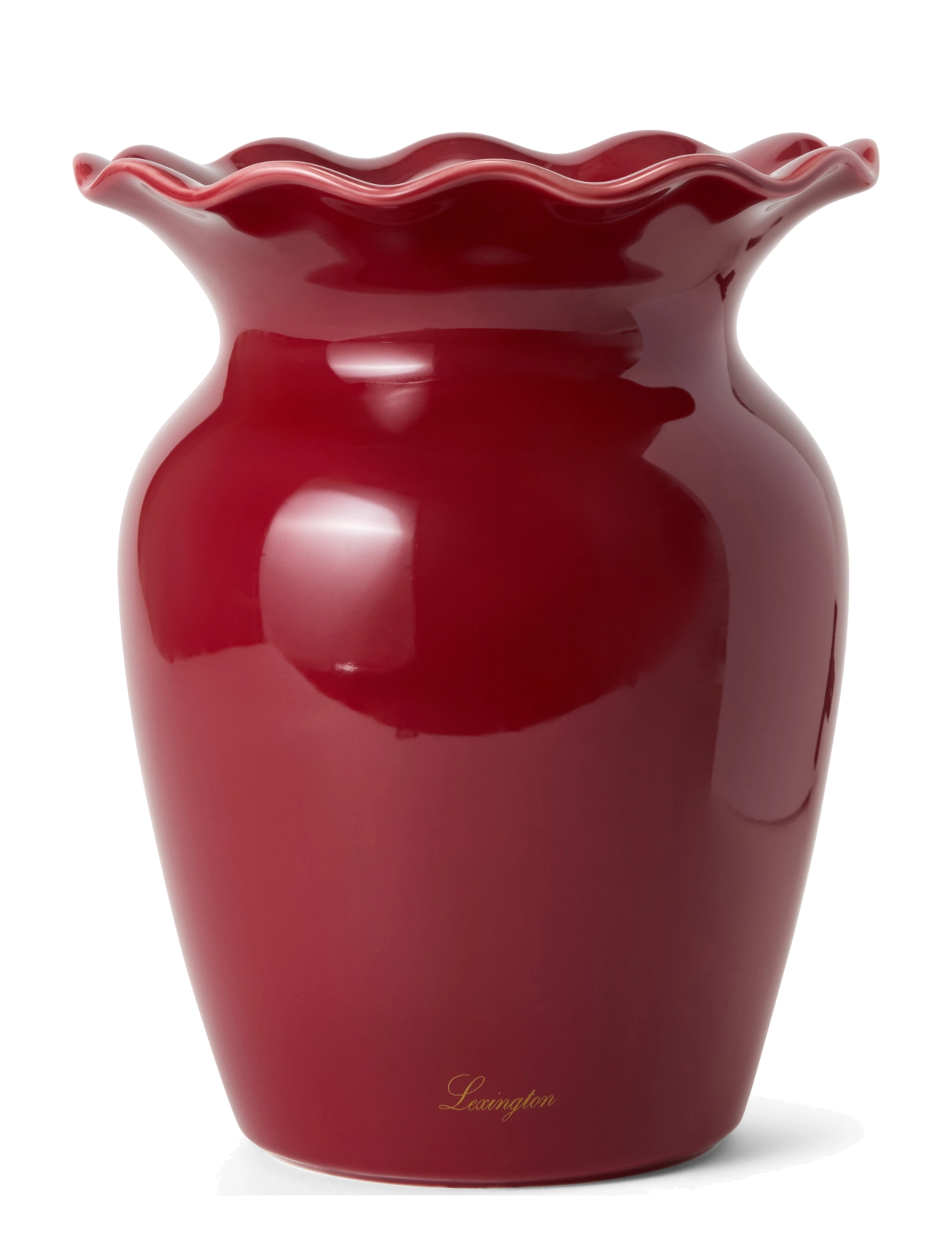 Lexington Home Stoneware Wavy Vase - Lexington Clothing - RED / red