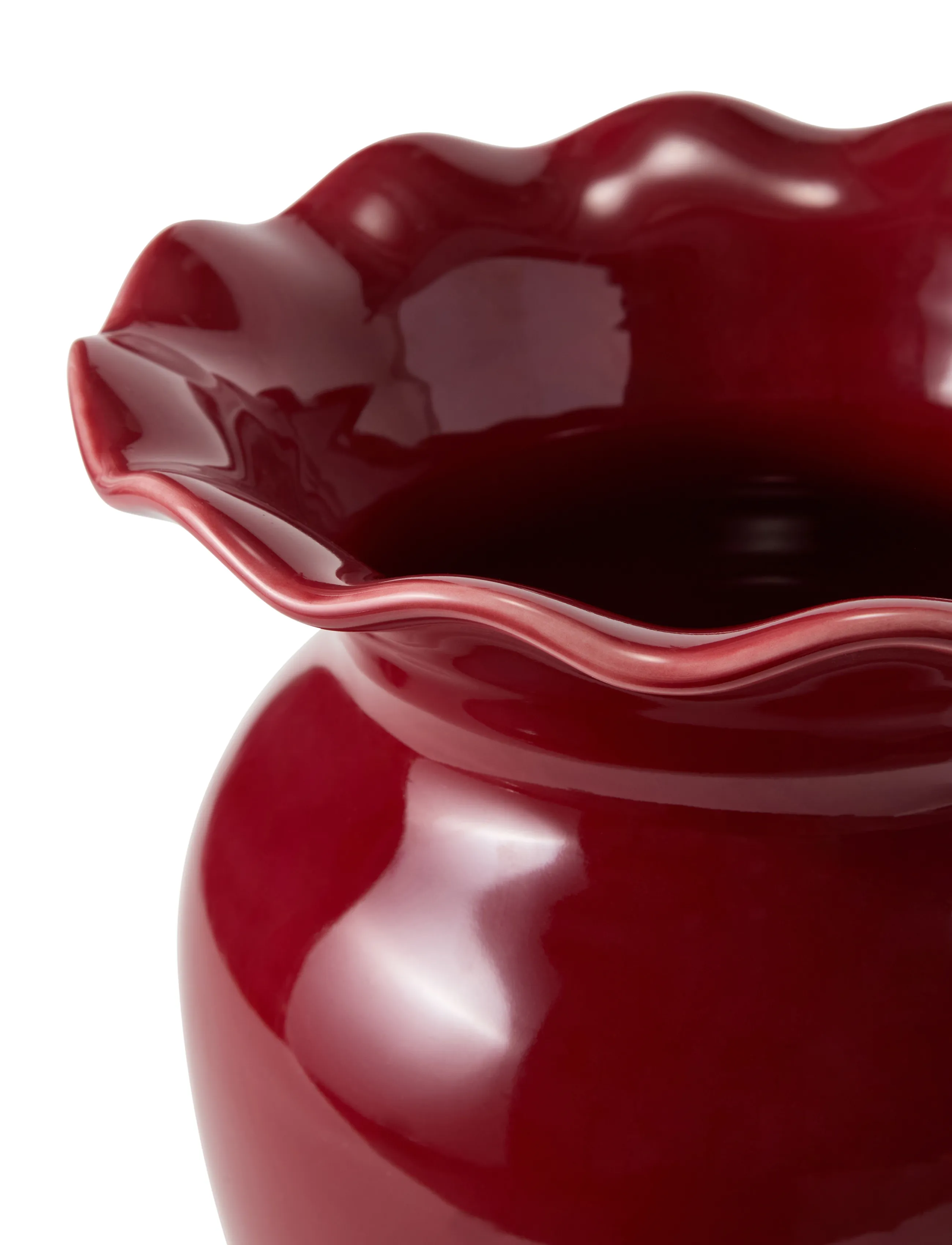 Lexington Home - Stoneware Wavy Vase - red - 1