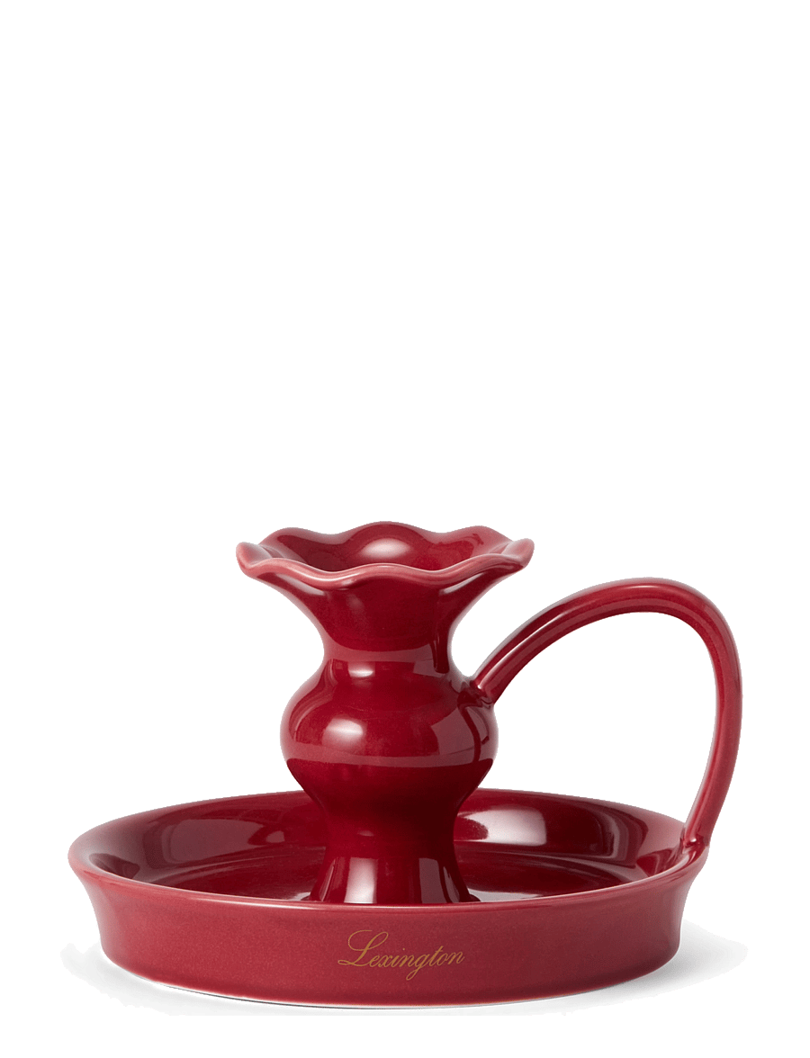 Lexington Home - Stoneware Low Candle Holder - weihnachtsdekoration - red - 0