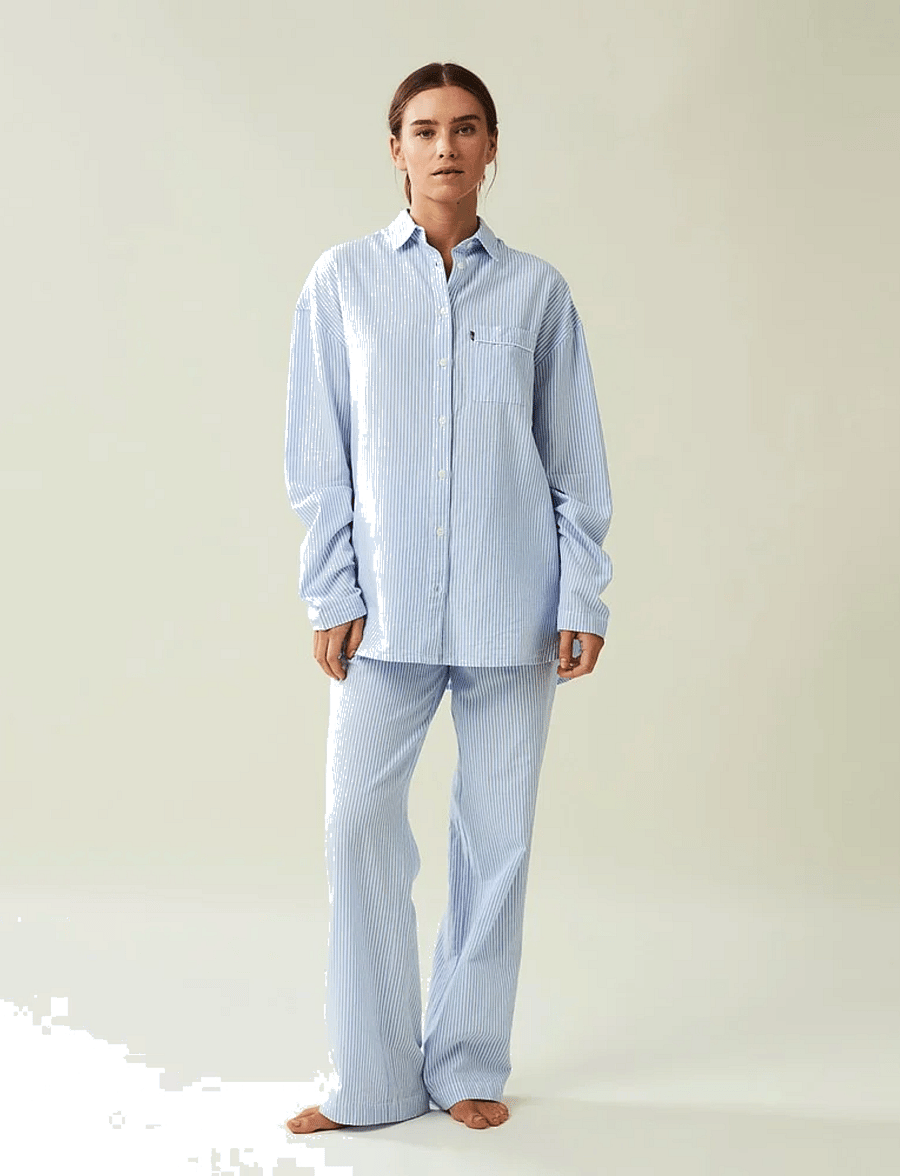 Lexington Home - ICONS Jennifer Organic Cotton Light Oxford Pajama - nach preis einkaufen - blue/white - 0