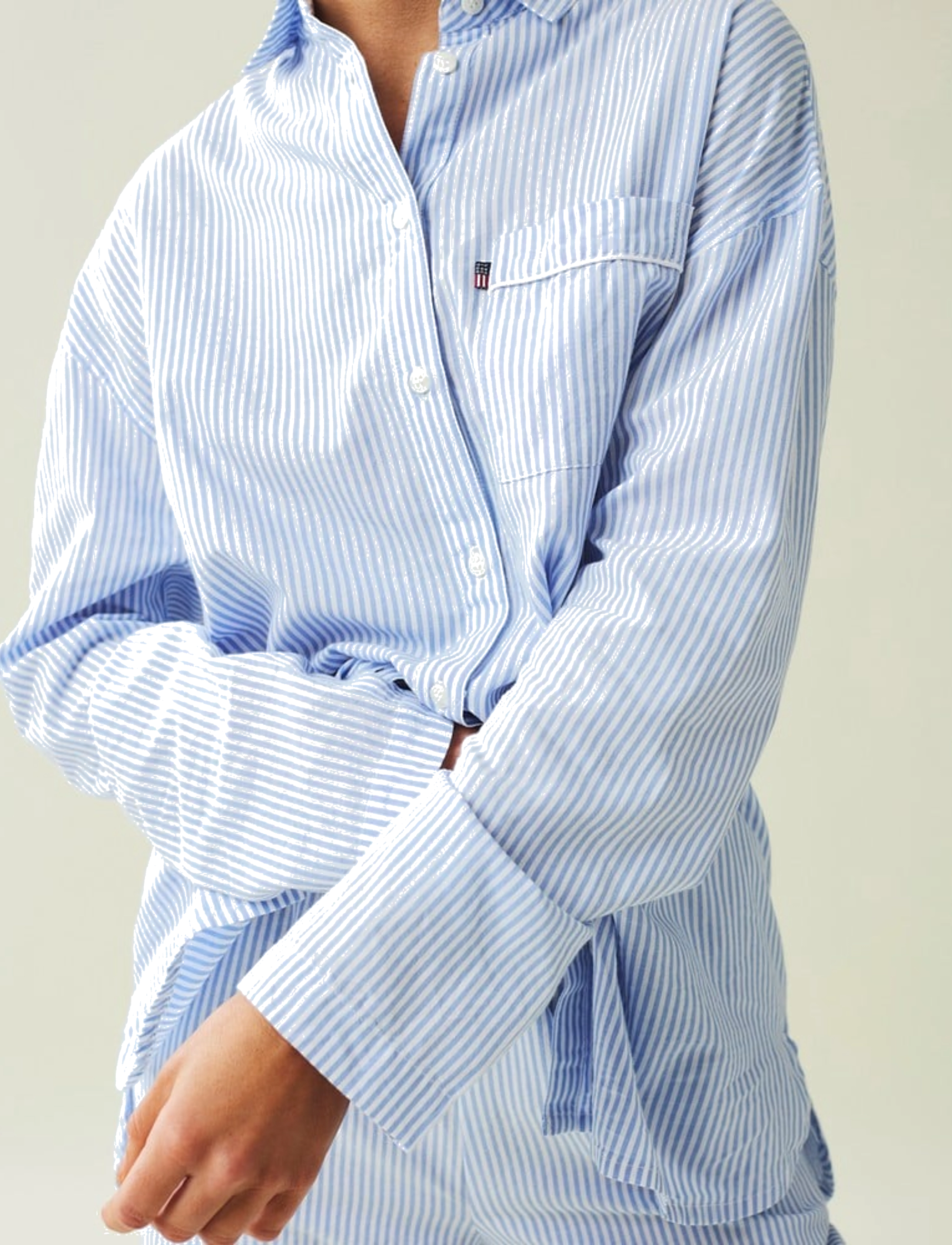 Lexington Home - ICONS Jennifer Organic Cotton Light Oxford Pajama - nach preis einkaufen - blue/white - 4