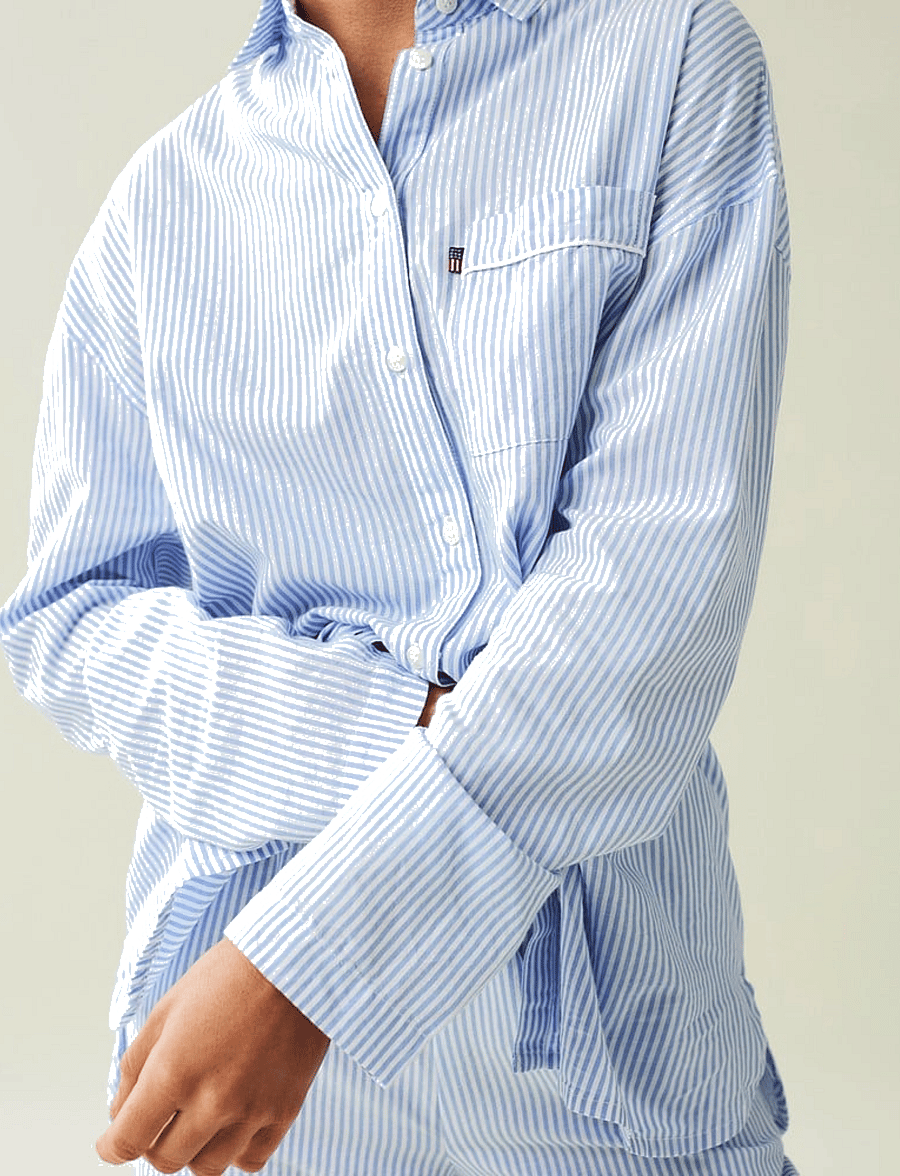 Lexington Home - ICONS Jennifer Organic Cotton Light Oxford Pajama - nach preis einkaufen - blue/white - 4