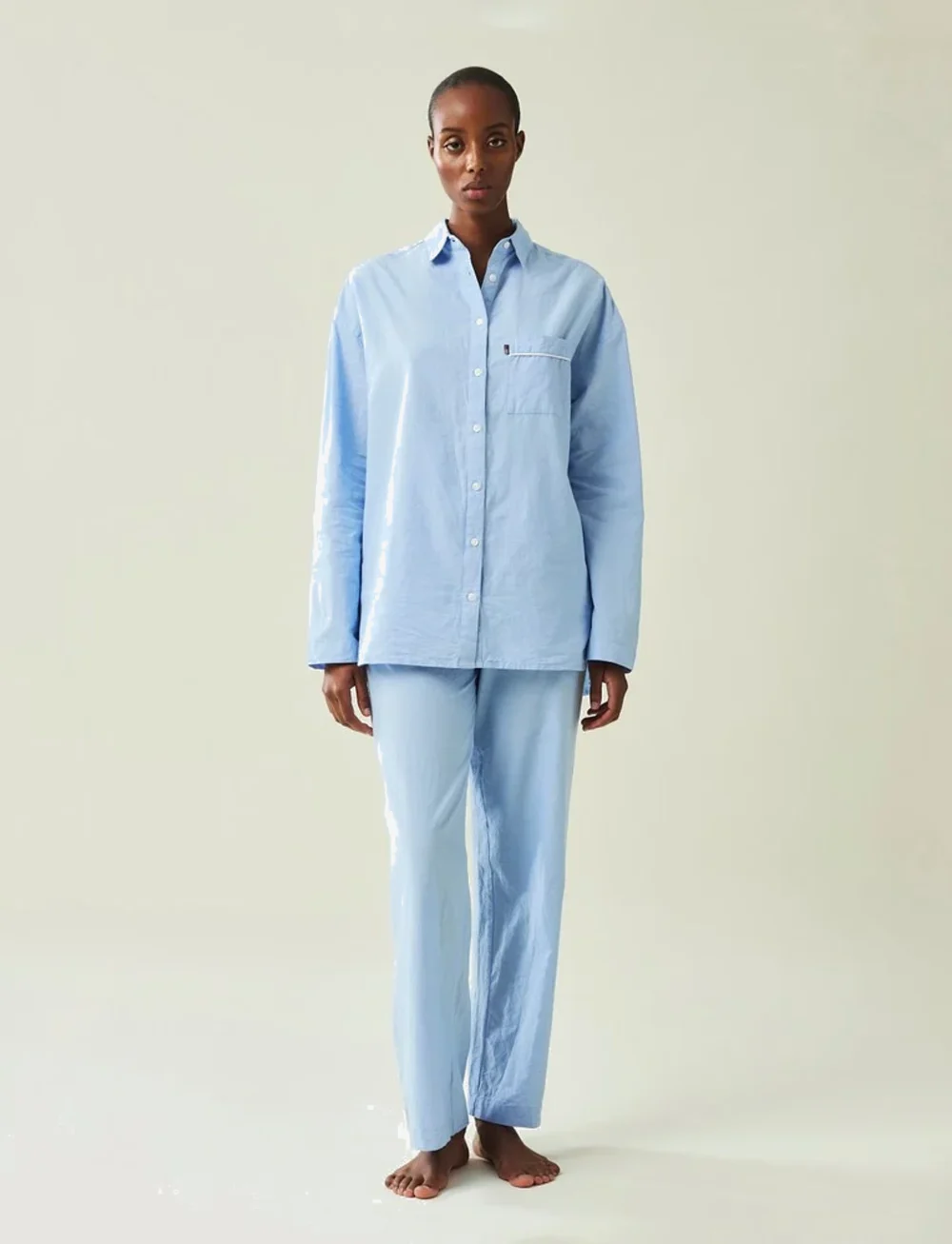 Lexington Home - ICONS Jennifer Organic Cotton Light Oxford Pajama - Über chf100 - lt. blue - 0