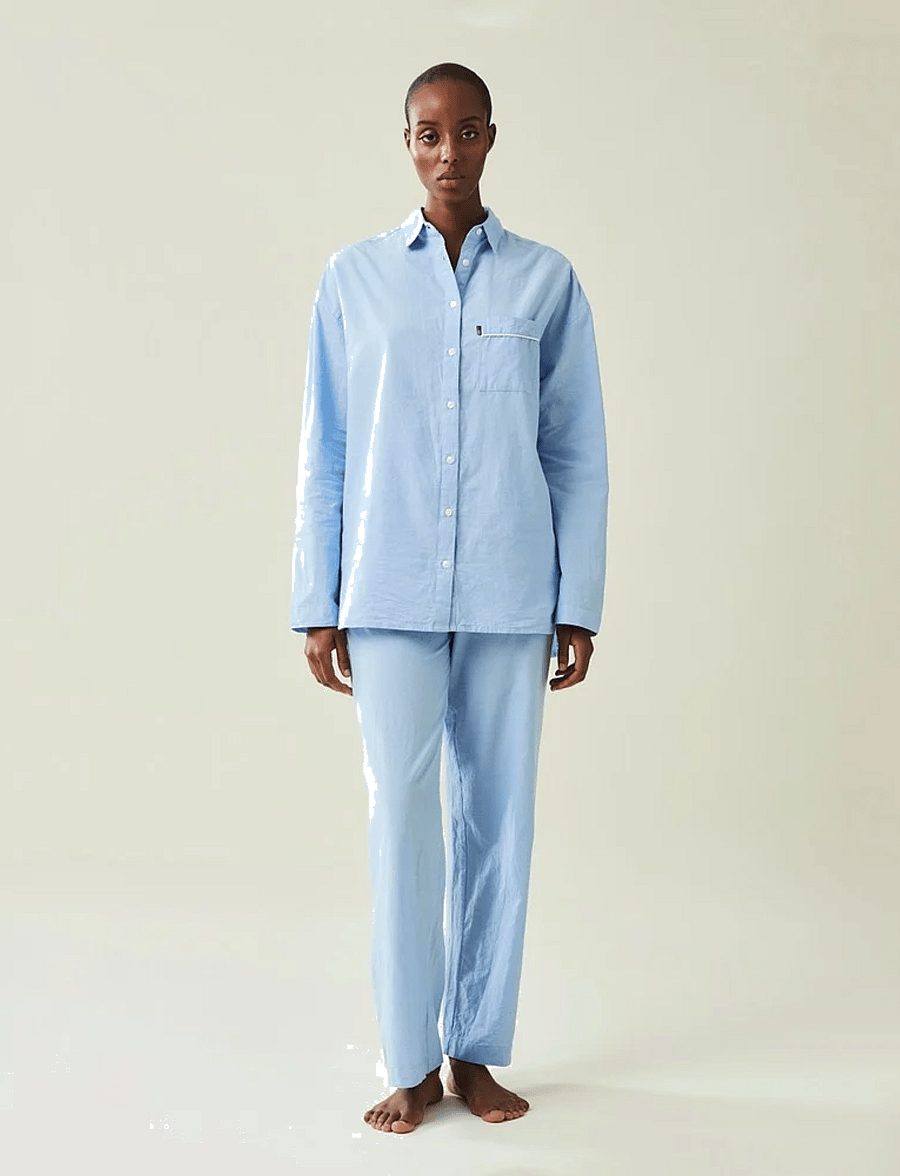 Lexington Home - ICONS Jennifer Organic Cotton Light Oxford Pajama - nach preis einkaufen - lt. blue - 0