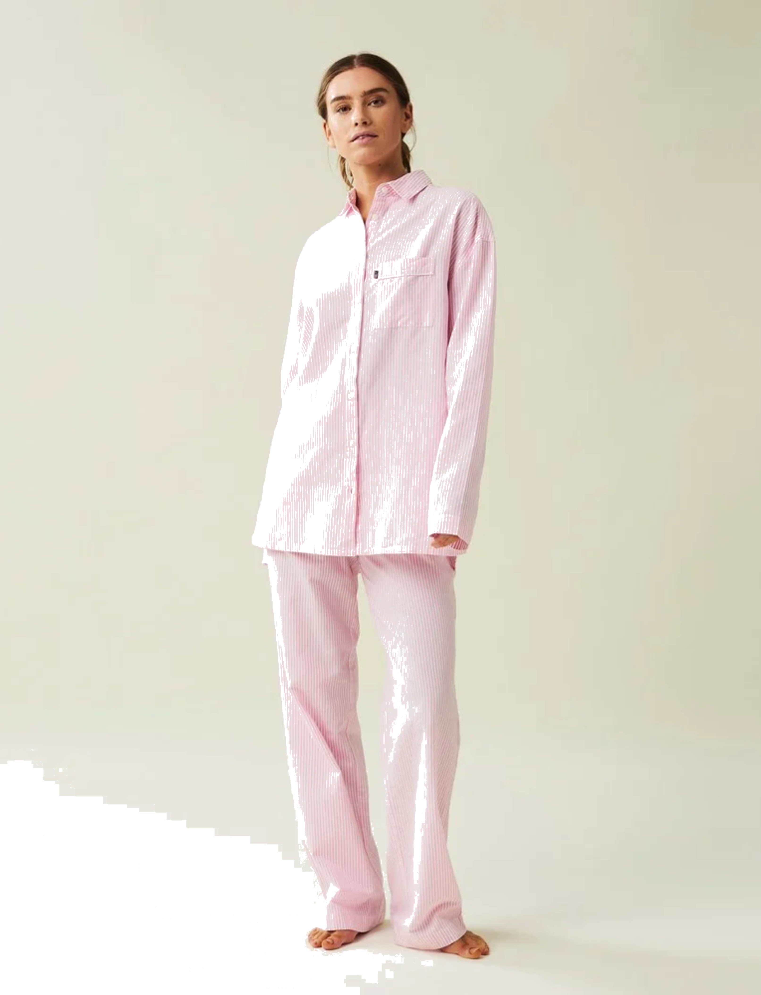 Lexington Home Icons Jennifer Organic Cotton Light Oxford Pajama, M, Night & Loungewear, Rosa - Pyjamas, Frauen