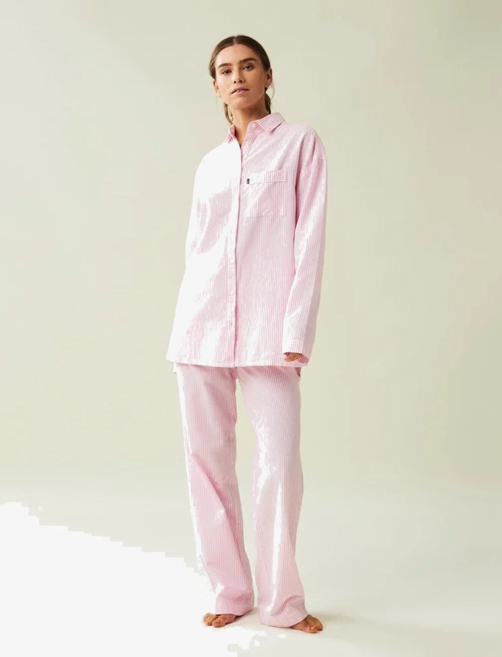 Lexington Home - ICONS Jennifer Organic Cotton Light Oxford Pajama - Über chf100 - pink/white - 0