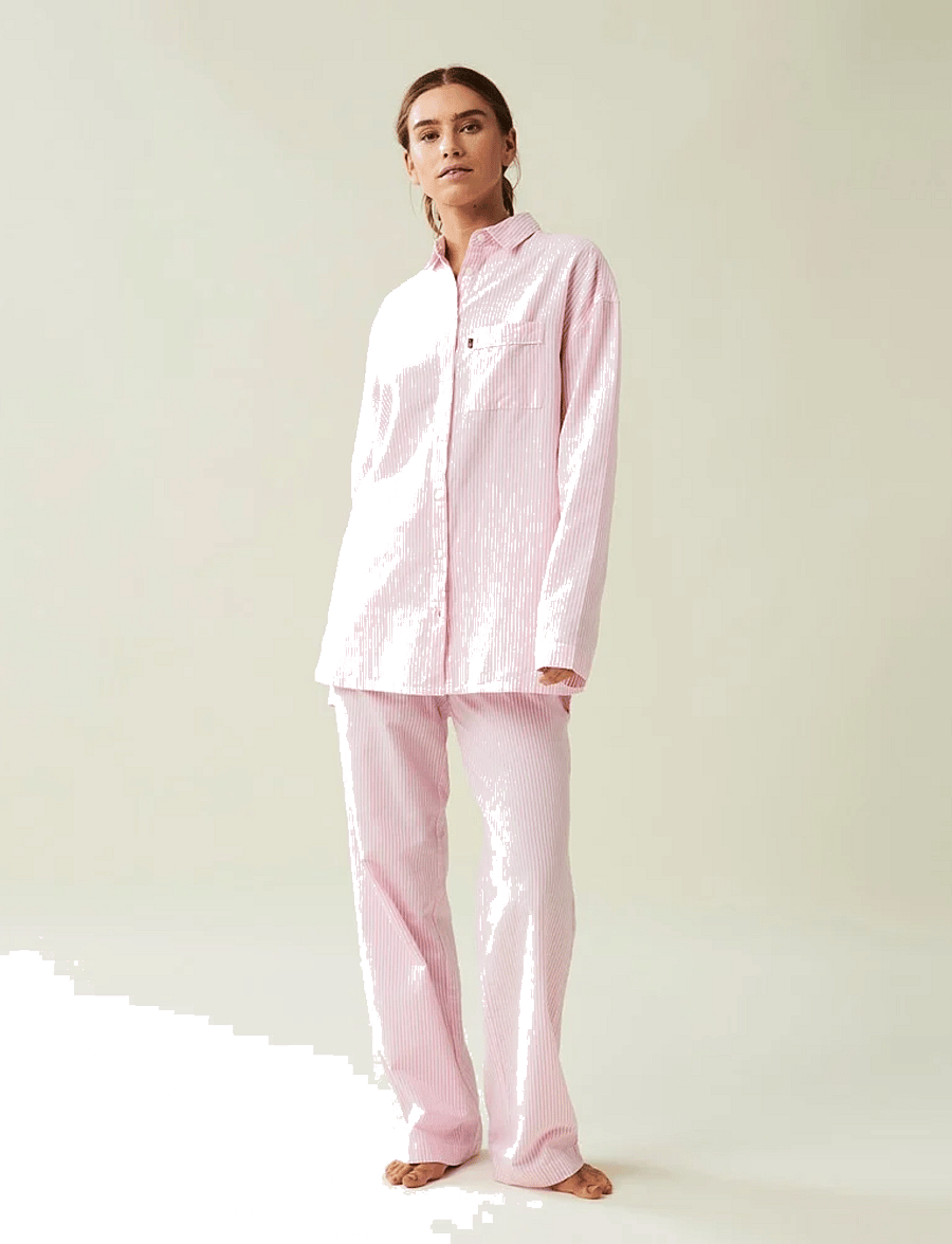 Lexington Home - ICONS Jennifer Organic Cotton Light Oxford Pajama - nach preis einkaufen - pink/white - 0