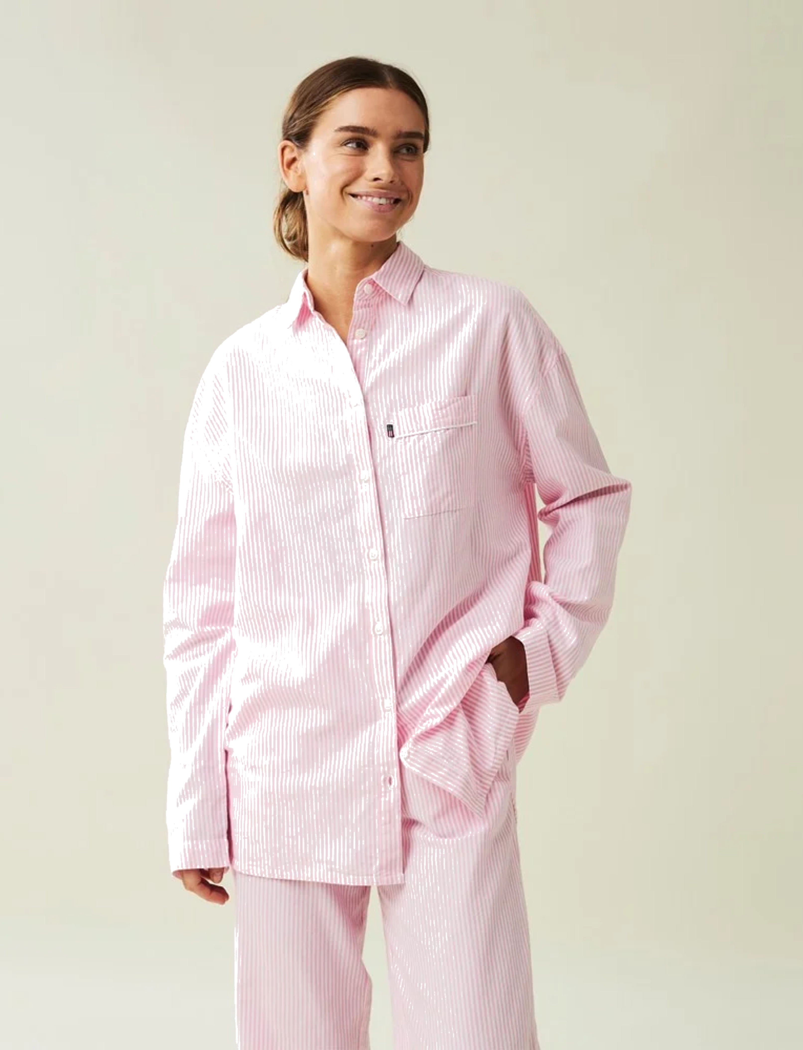 Lexington Home - ICONS Jennifer Organic Cotton Light Oxford Pajama - achat par prix - pink/white - 3