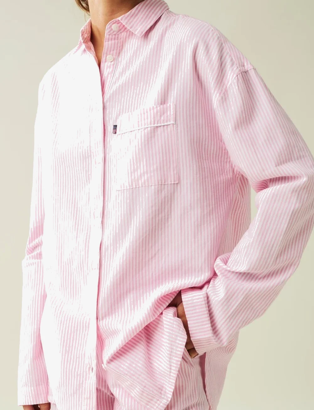 Lexington Home - ICONS Jennifer Organic Cotton Light Oxford Pajama - Über chf100 - pink/white - 4