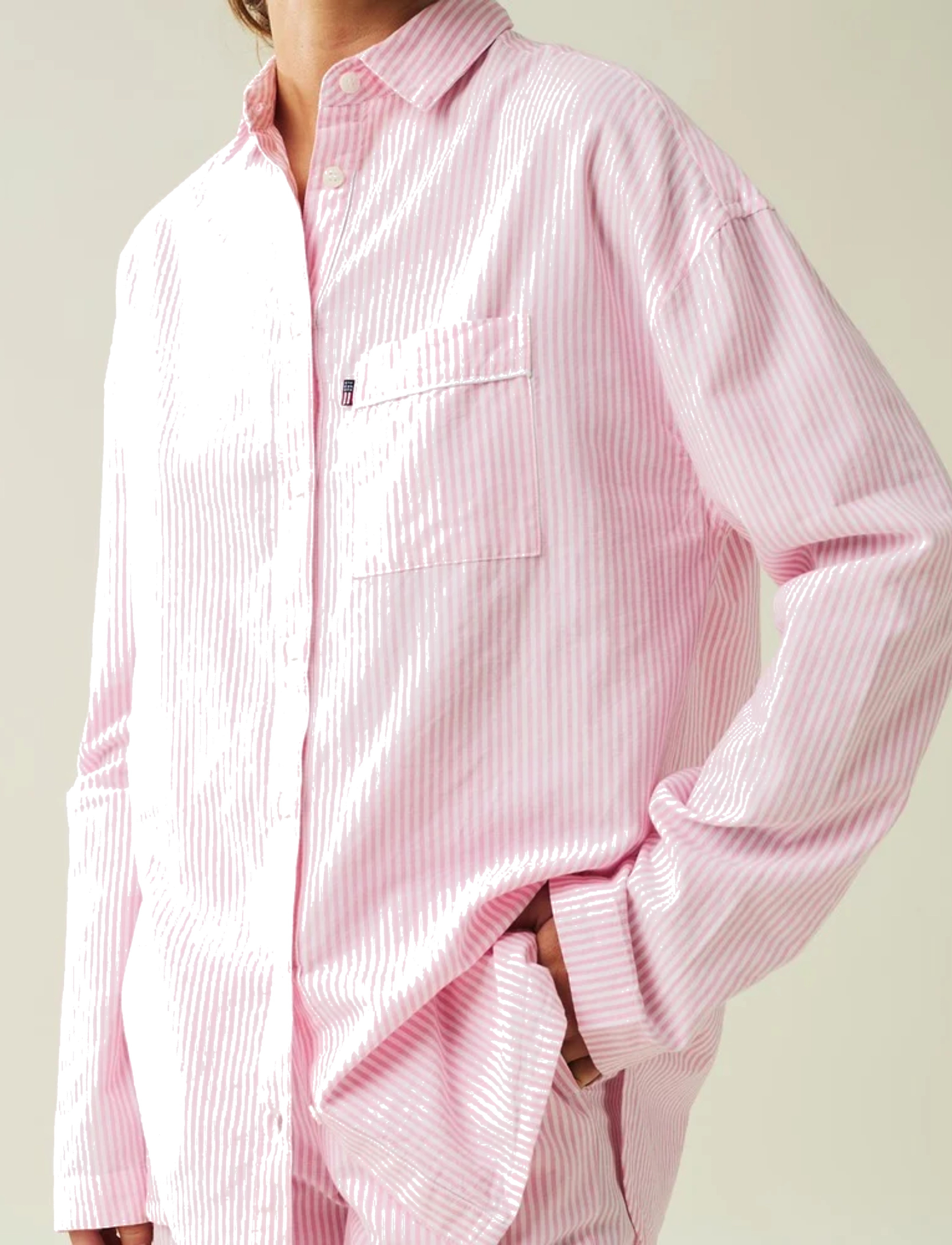 Lexington Home - ICONS Jennifer Organic Cotton Light Oxford Pajama - achat par prix - pink/white - 4