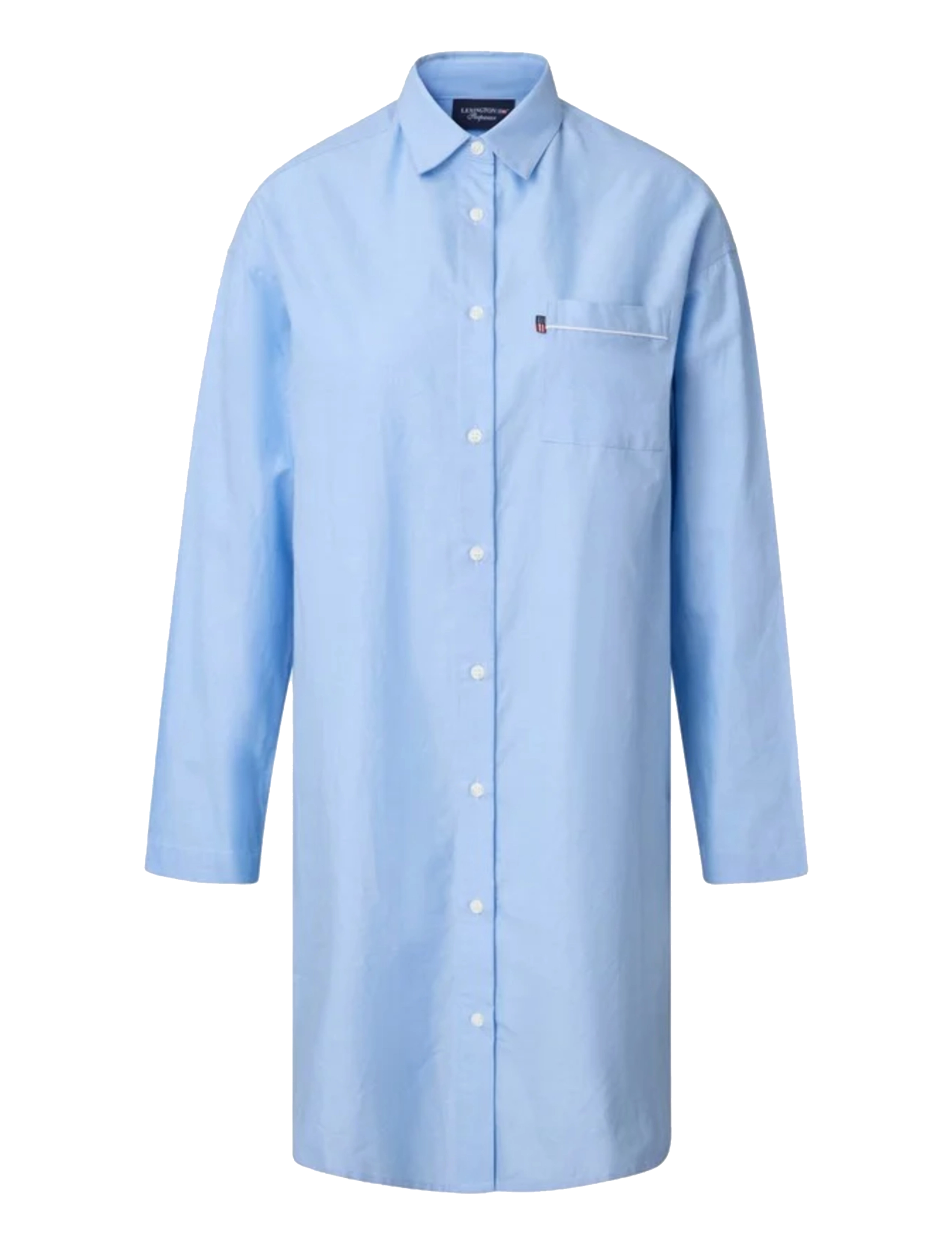 Lexington Home Icons Luna Organic Cotton Light Oxford Nightshirt, S, Night & Loungewear, Blau - Nightdresses, Frauen