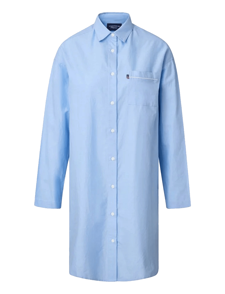 Lexington Home - ICONS Luna Organic Cotton Light Oxford Nightshirt - nach preis einkaufen - lt. blue - 0