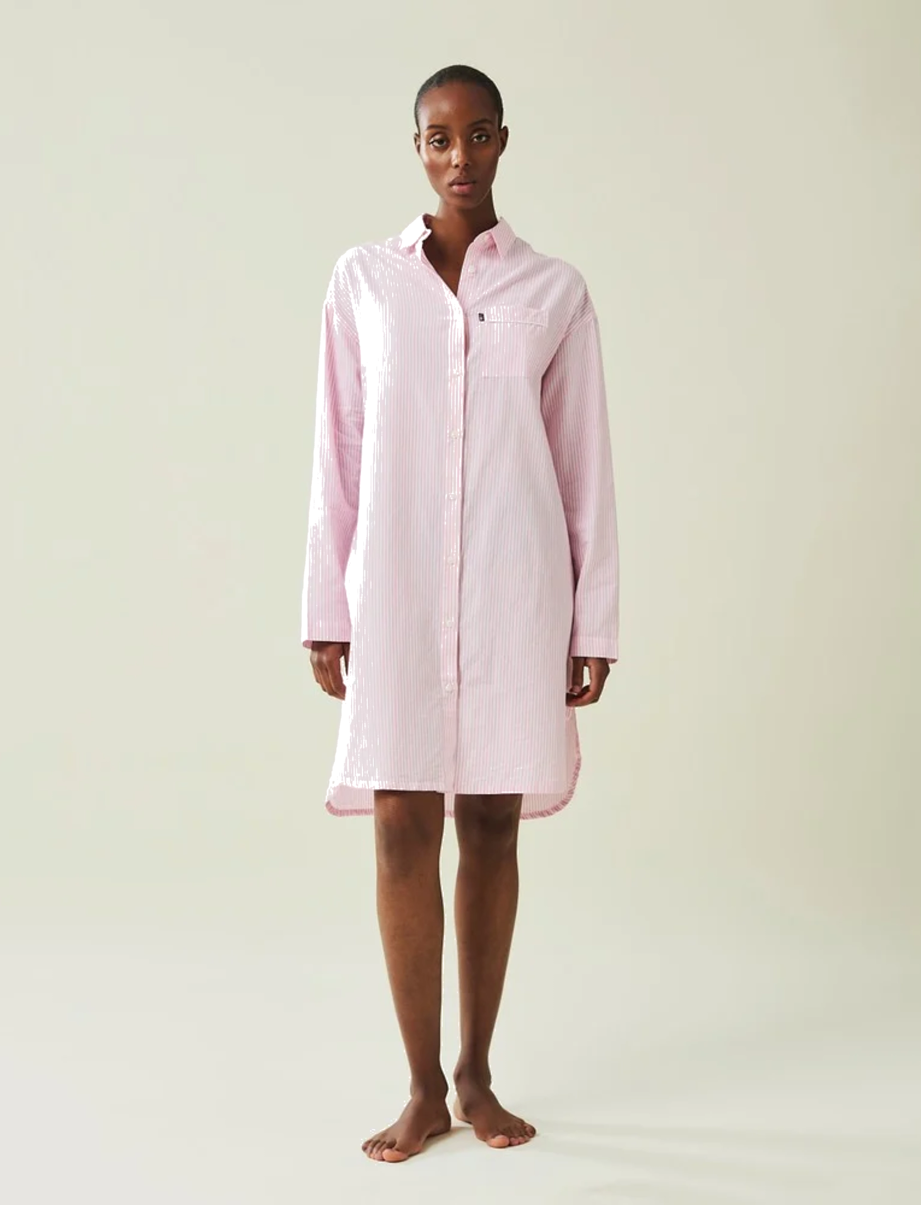 Lexington Home Icons Luna Organic Cotton Light Oxford Nightshirt, XL, Night & Loungewear, Rosa - Nightdresses, Frauen
