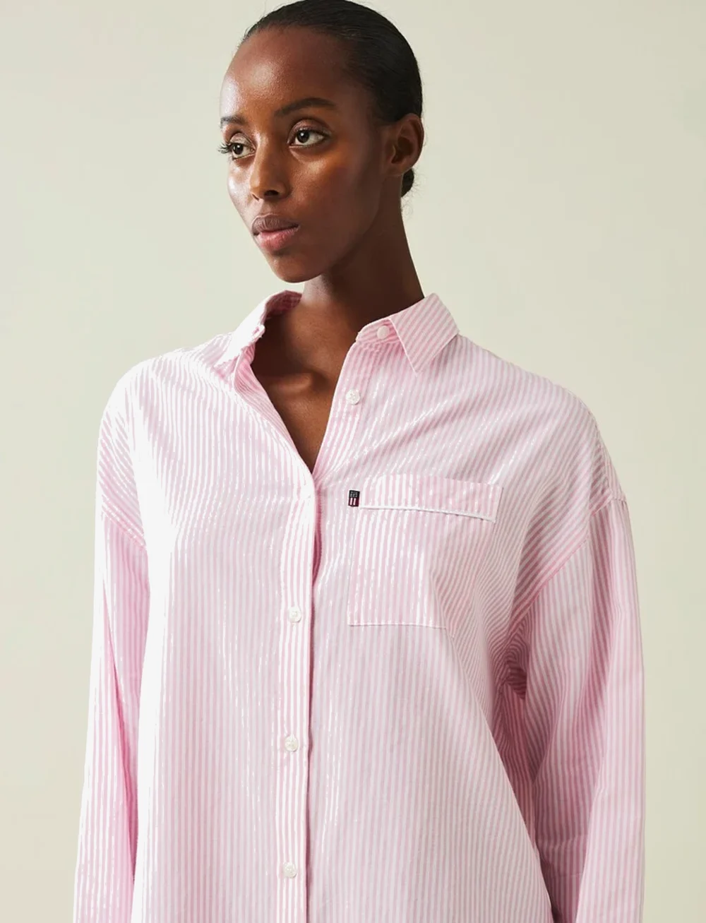 Lexington Home - ICONS Luna Organic Cotton Light Oxford Nightshirt - nach preis einkaufen - pink/white - 3