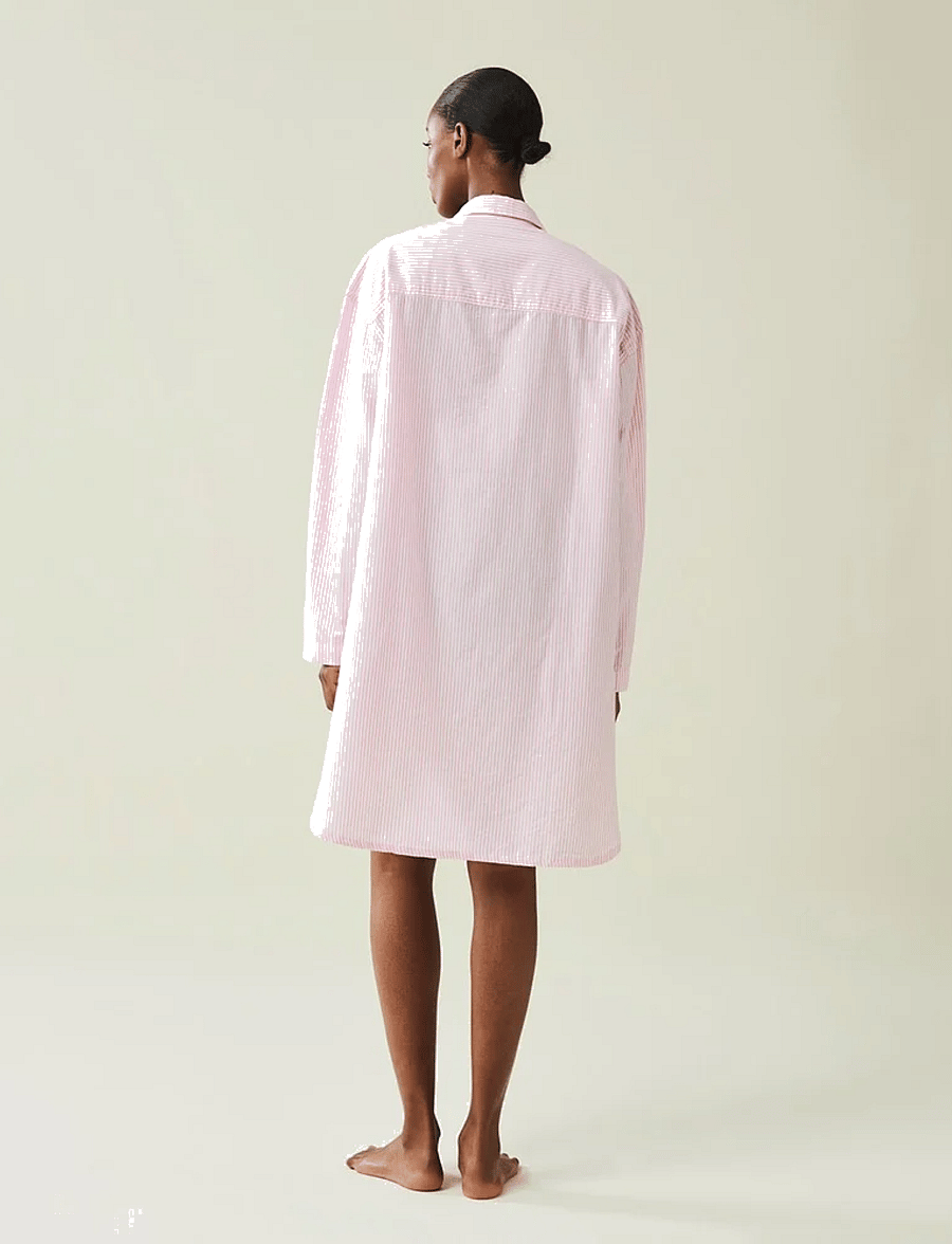 Lexington Home - ICONS Luna Organic Cotton Light Oxford Nightshirt - nach preis einkaufen - pink/white - 4