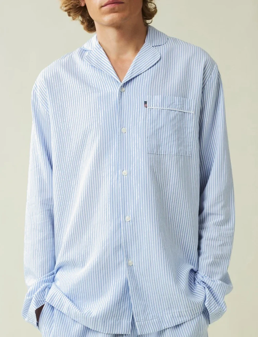 Lexington Home - ICONS Eddie Organic Cotton Light Oxford Pajama - osta hinnan perusteella - blue/white - 4