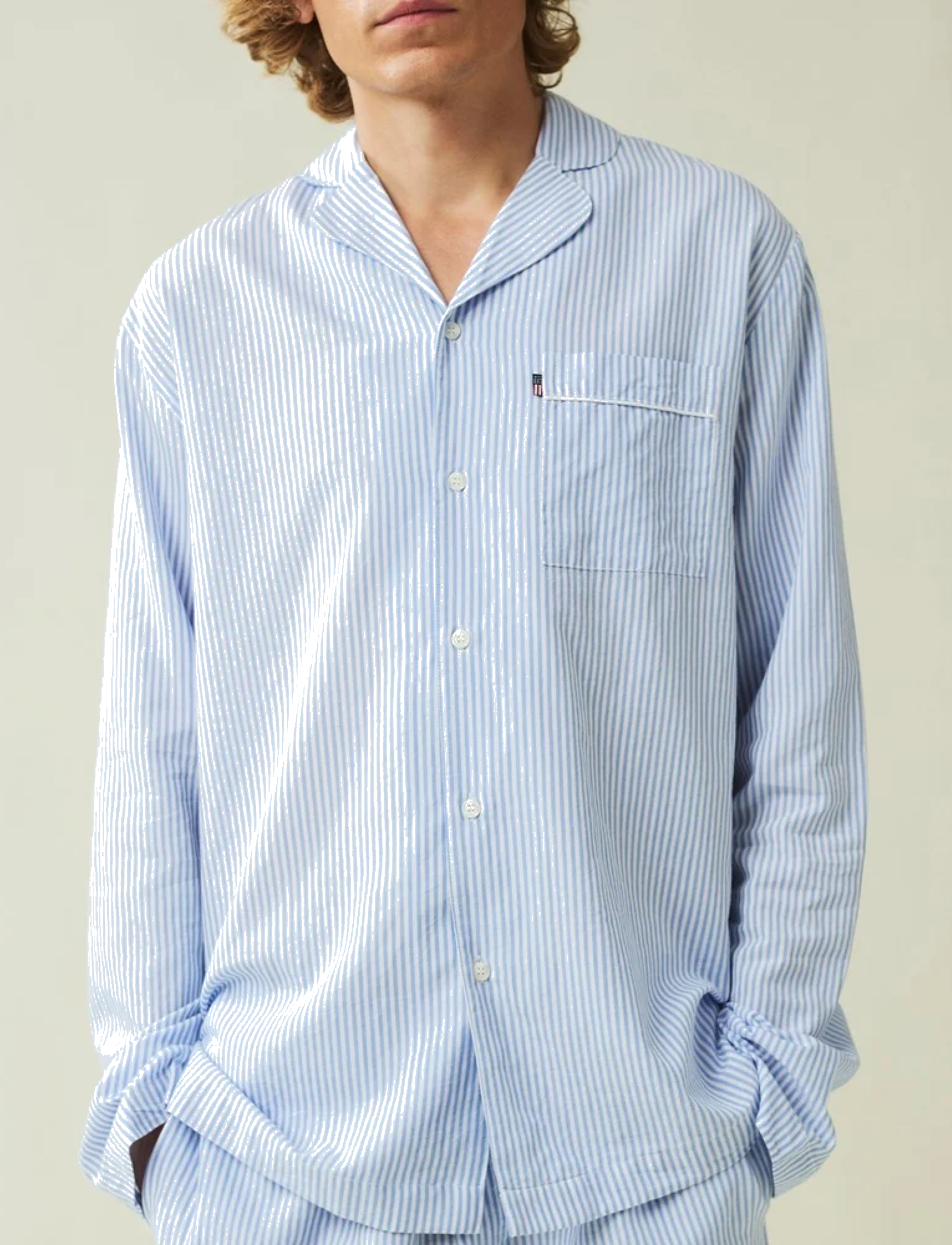 Lexington Home - ICONS Eddie Organic Cotton Light Oxford Pajama - achat par prix - blue/white - 4