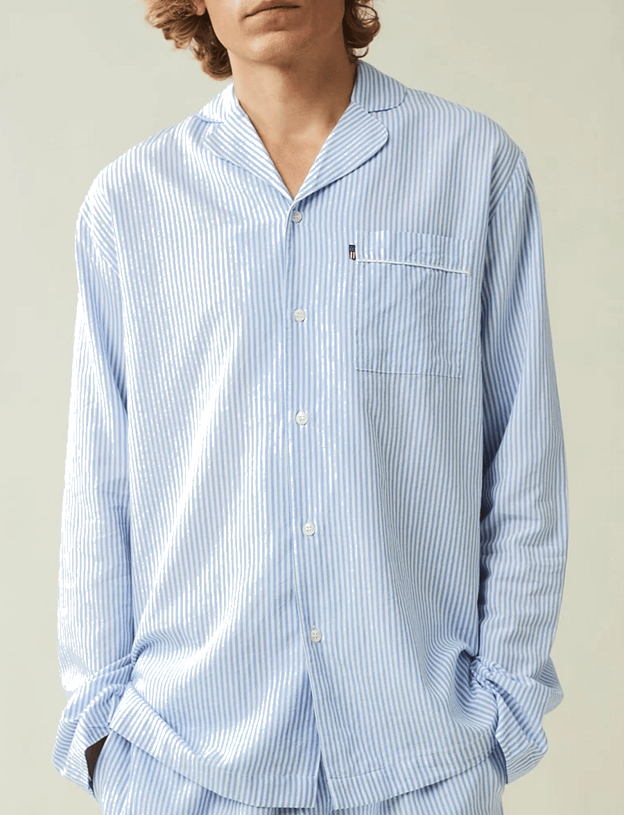 Lexington Home - ICONS Eddie Organic Cotton Light Oxford Pajama - nach preis einkaufen - blue/white - 4