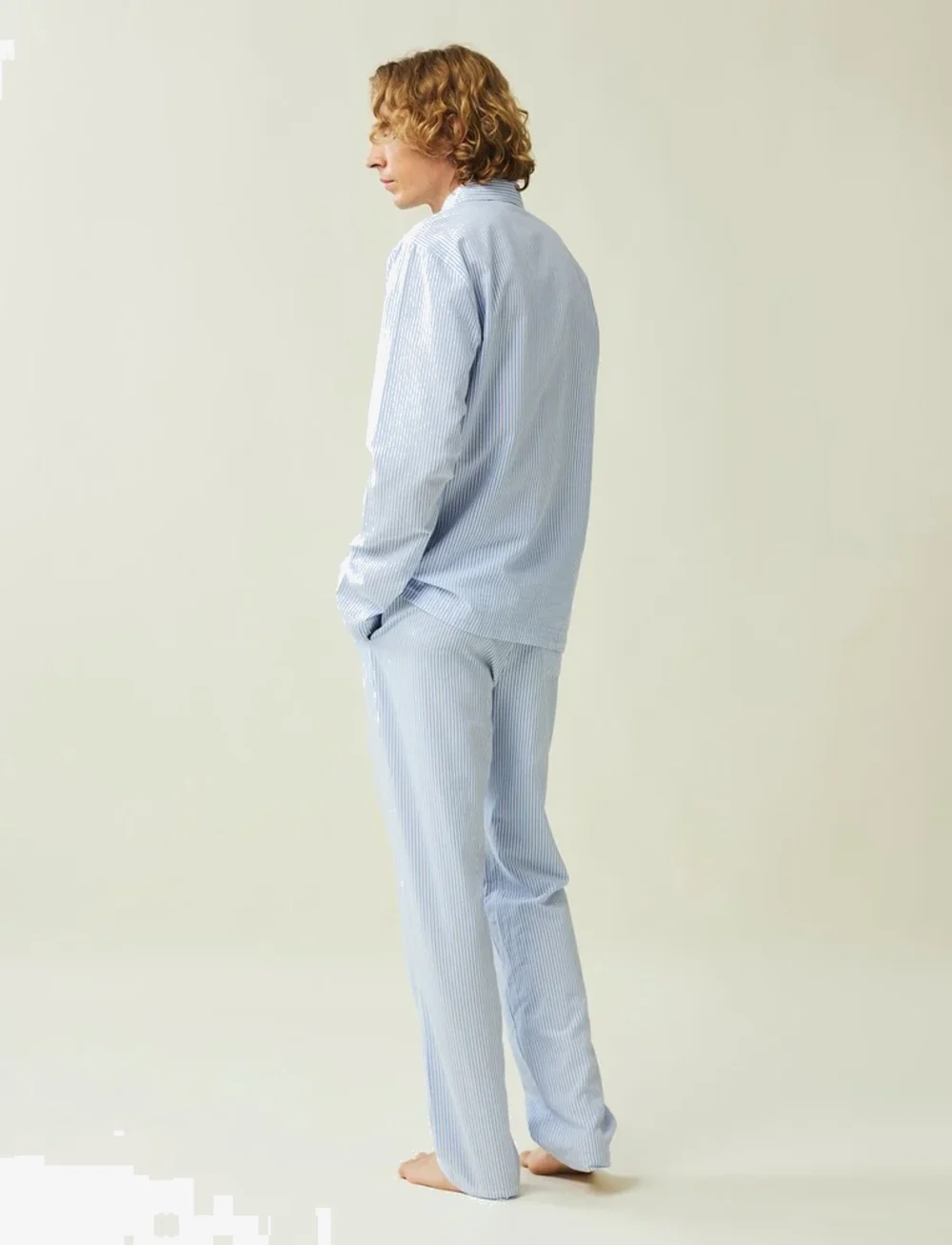 Lexington Home - ICONS Eddie Organic Cotton Light Oxford Pajama - osta hinnan perusteella - blue/white - 5