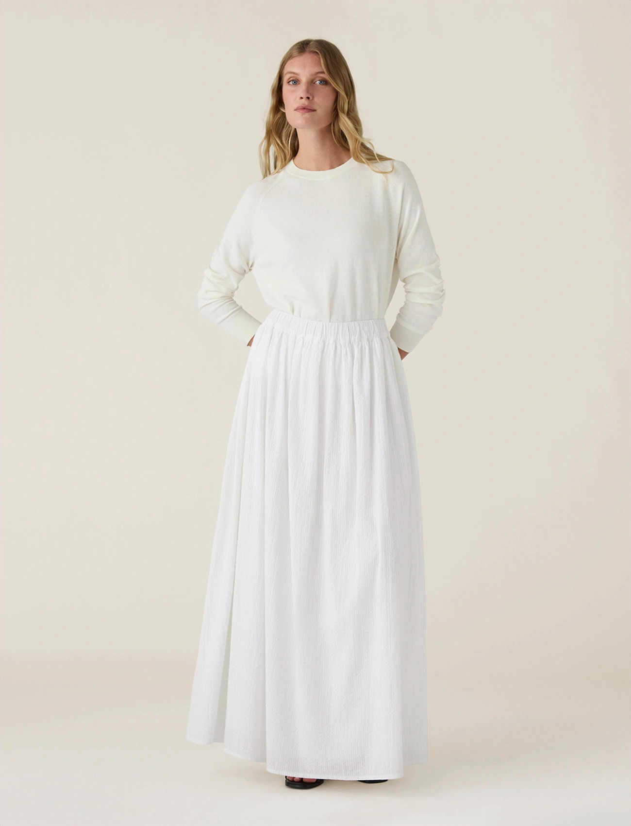 Lexington Clothing Seersucker Maxi Skirt - White - XS