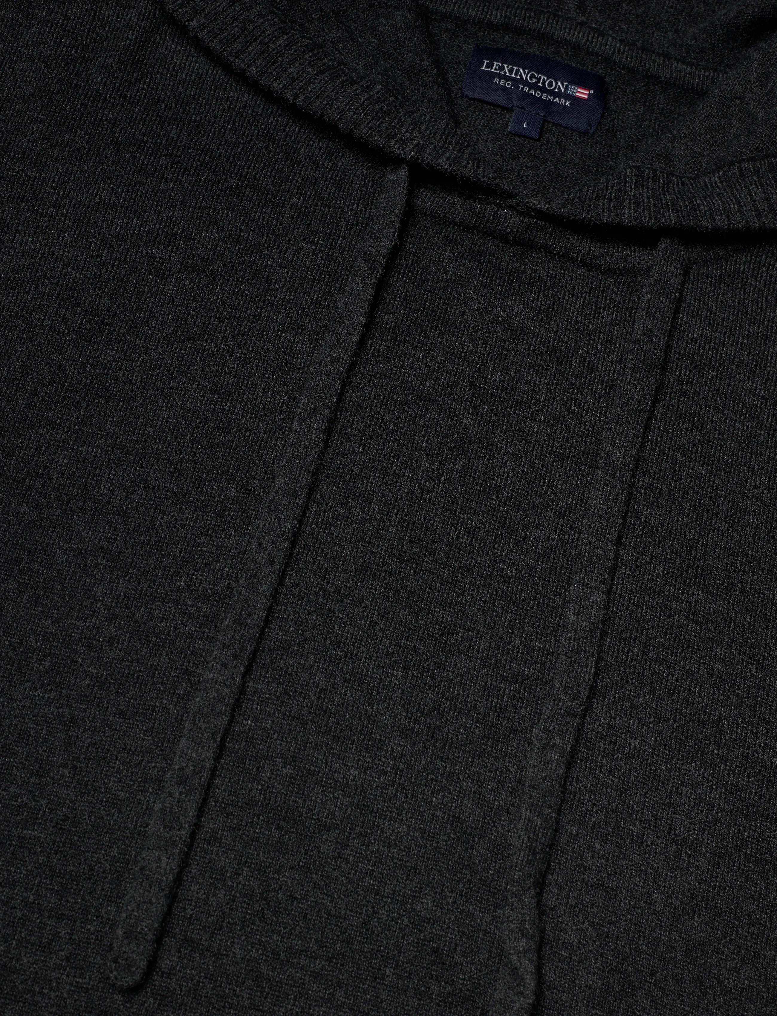 Lexington Clothing - Ellie Merino/Viscose Blend Knitted Hood - kapuzenpullover - dark gray melange - 2
