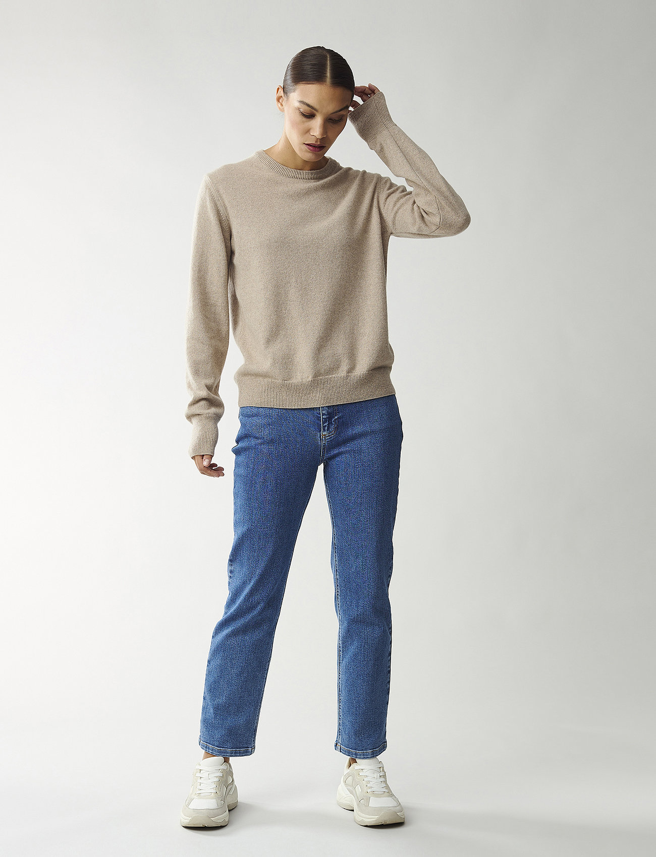 Lexington Clothing - Lizzie Organic Cotton/Cashmere Sweater - pullover - light beige melange - 0