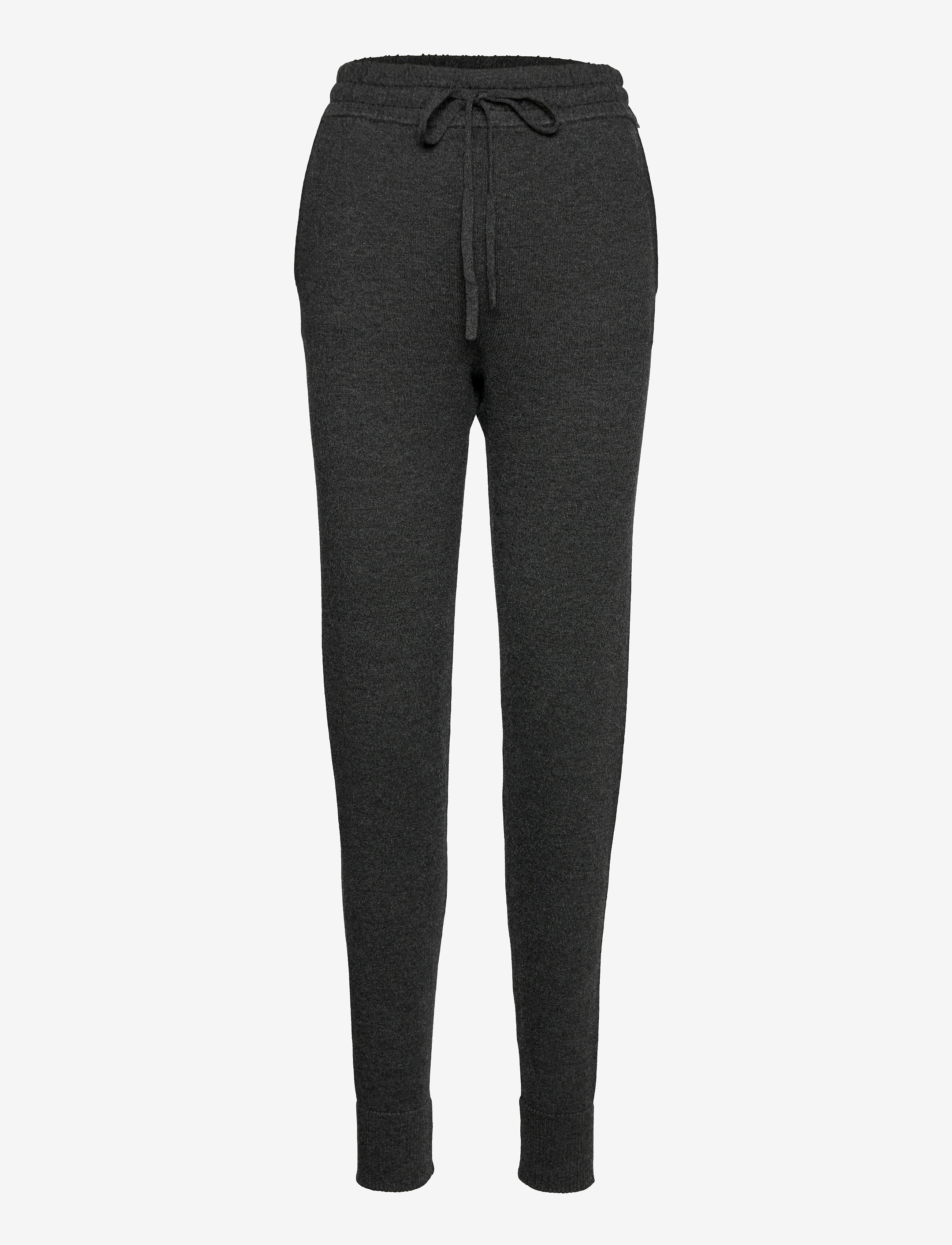 Lexington Clothing - Elyssa Merino/Viscose Blend Knitted Track Pants - dark gray melange - 1