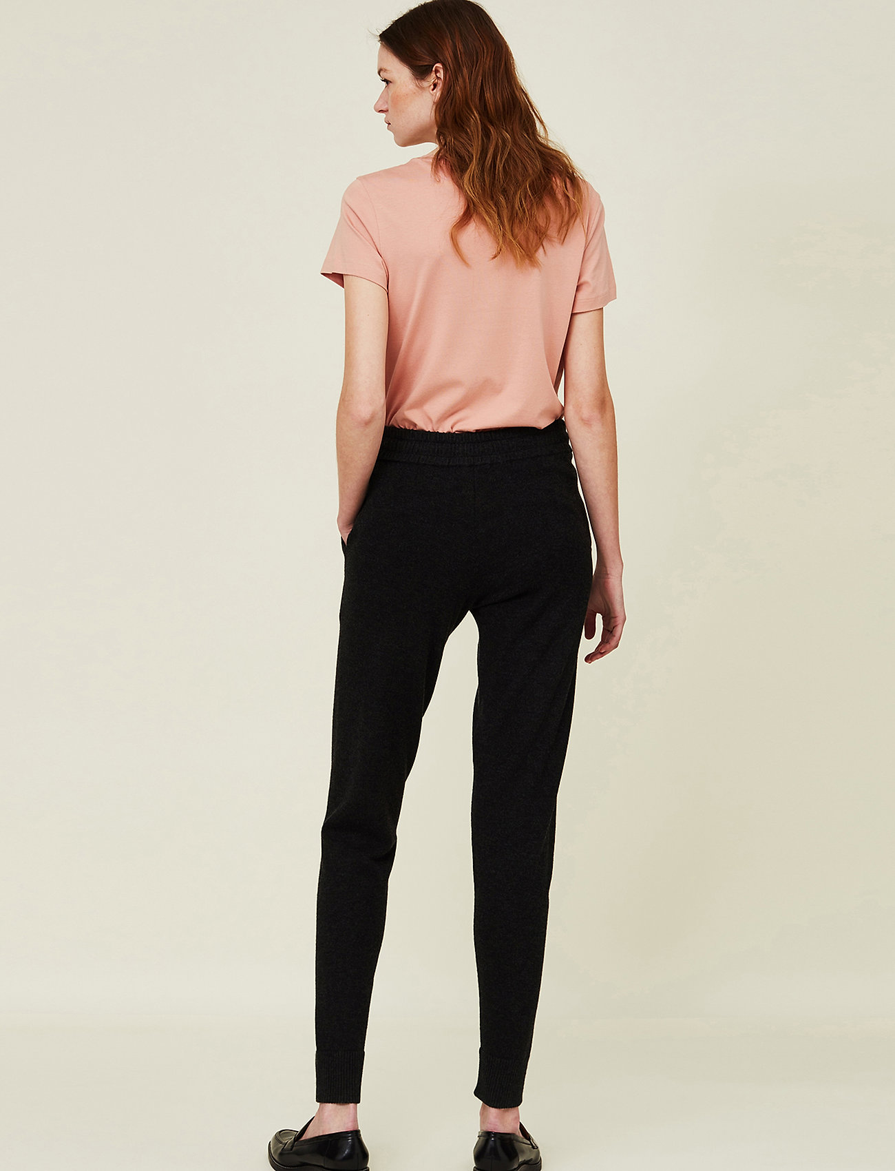 Lexington Clothing - Elyssa Merino/Viscose Blend Knitted Track Pants - dark gray melange - 3