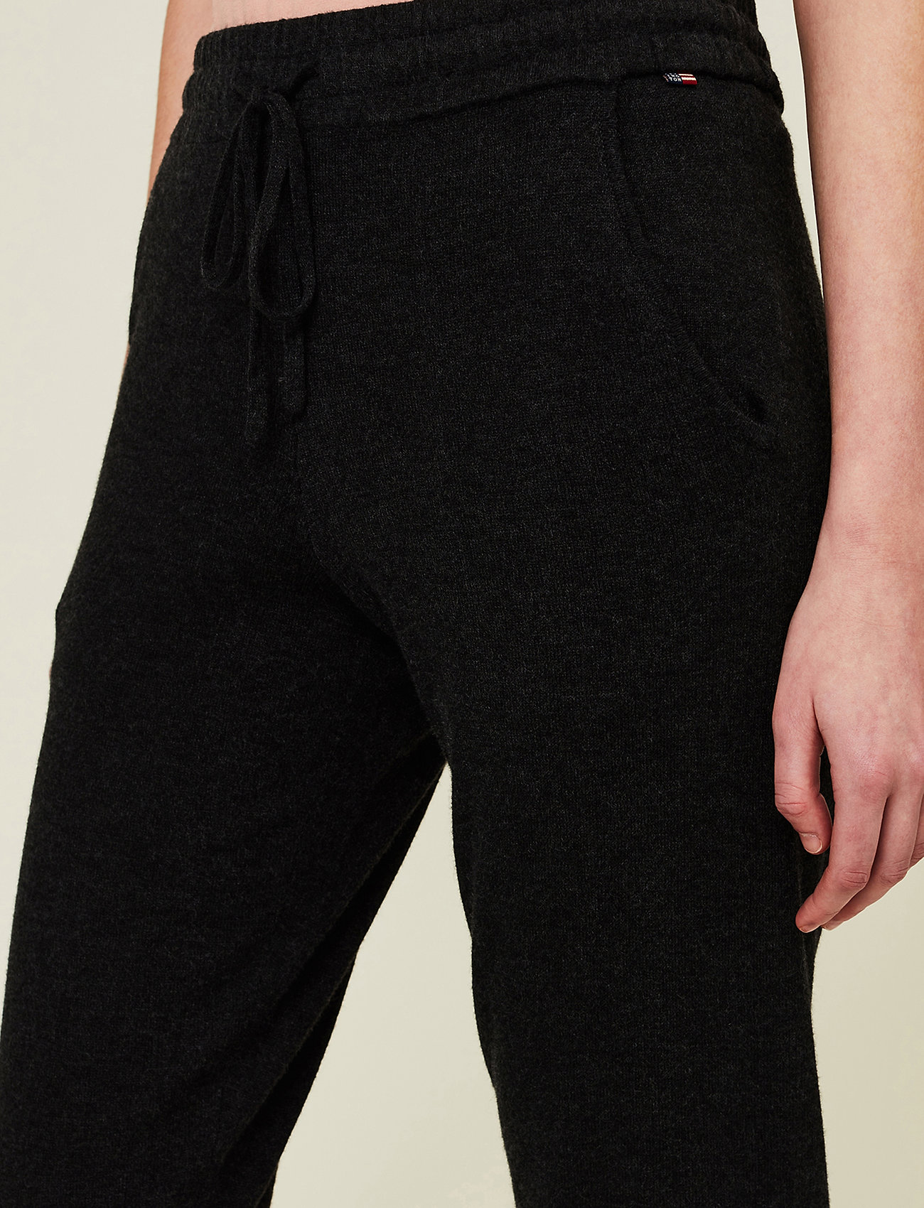 Lexington Clothing - Elyssa Merino/Viscose Blend Knitted Track Pants - dark gray melange - 4