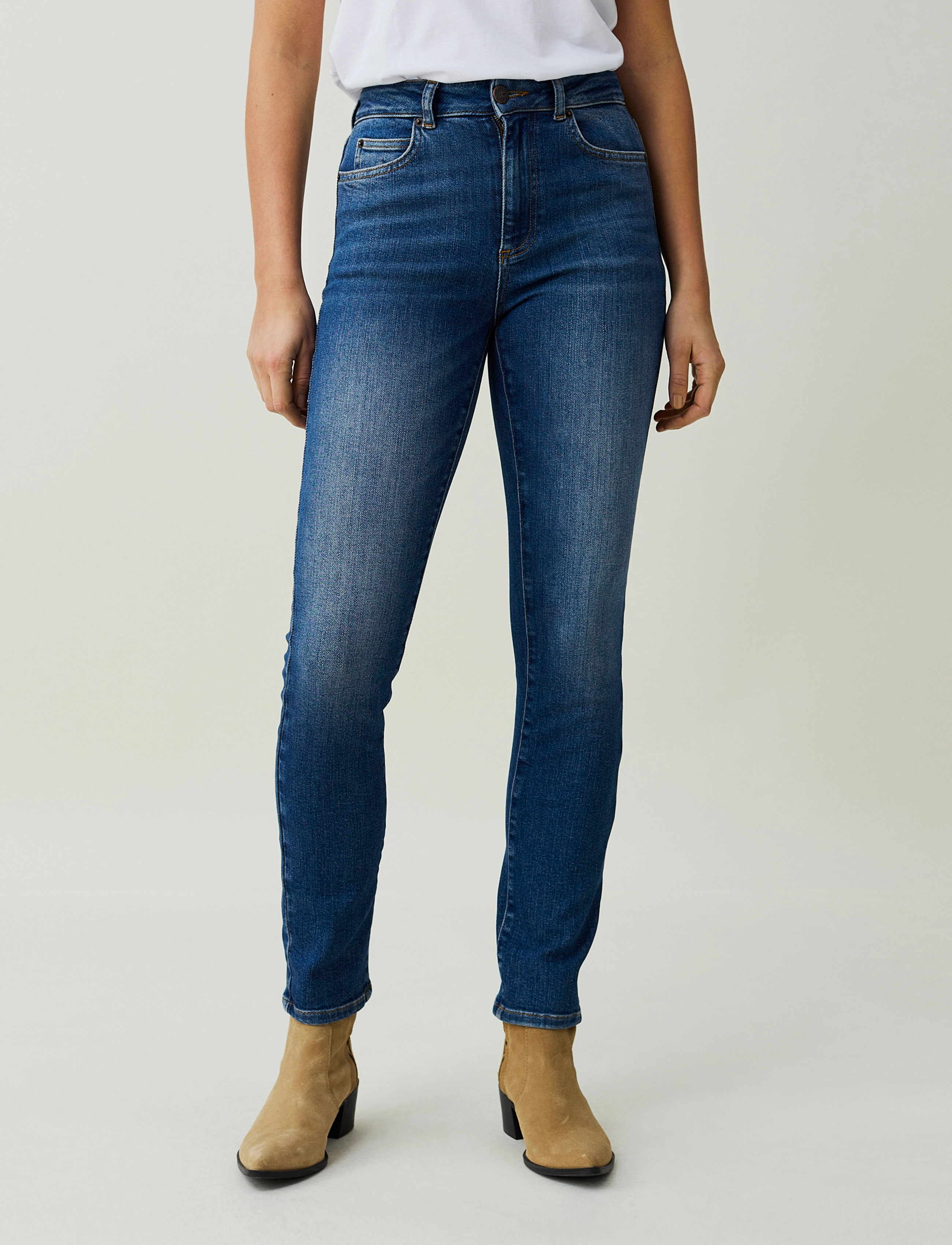 Lexington Clothing - Zoe High-Rise Slim-Leg Jeans - slim jeans - medium blue - 4