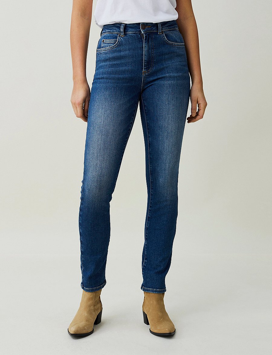 Lexington Clothing - Zoe High-Rise Slim-Leg Jeans - aptempti džinsai - medium blue - 4