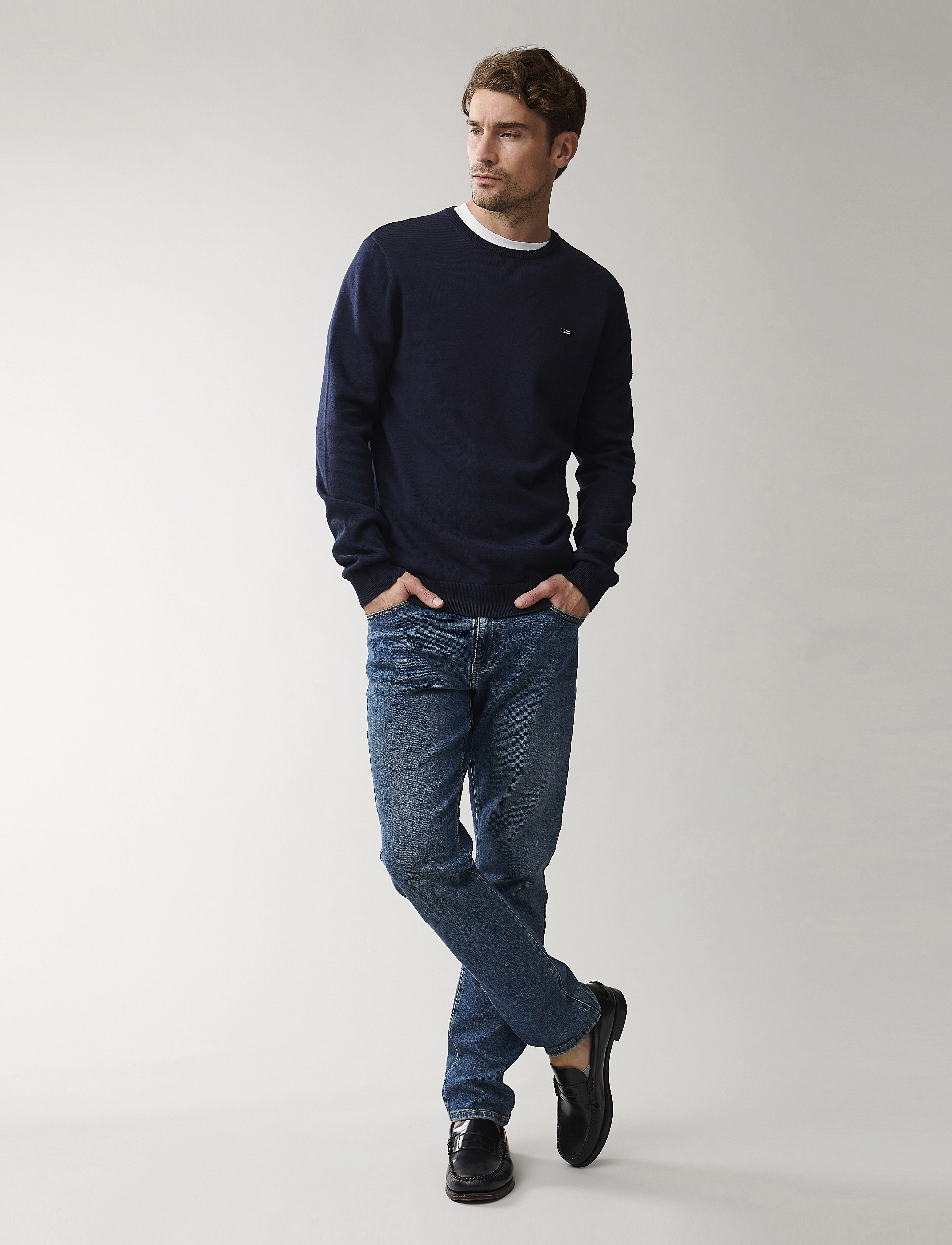 Lexington Clothing - Bradley Cotton Crew Sweater - dark blue - 2