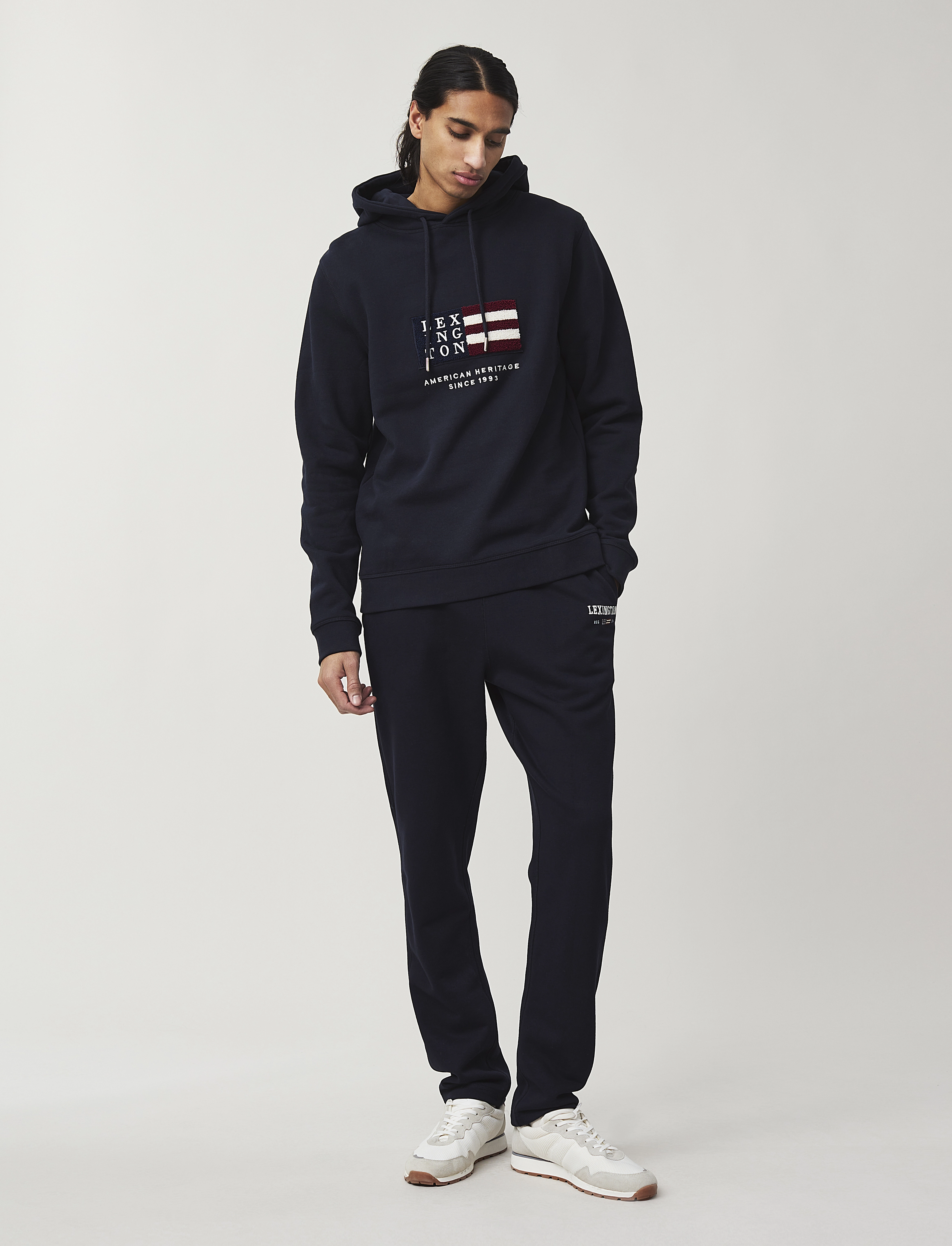 Lexington Clothing Perry Organic Cotton Hood - Sweatshirts - DARK BLUE / navy