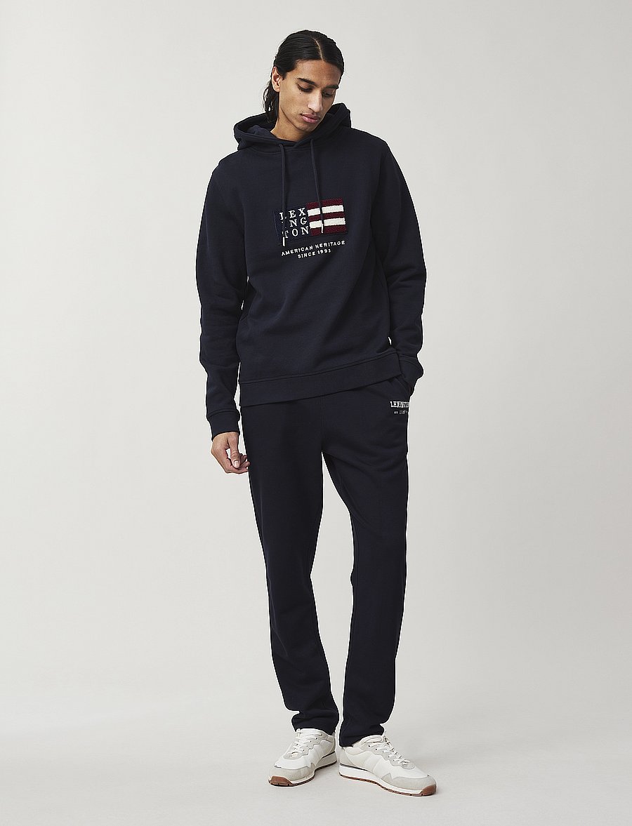 Lexington Clothing - Perry Organic Cotton Hood - kapuzenpullover - dark blue - 0