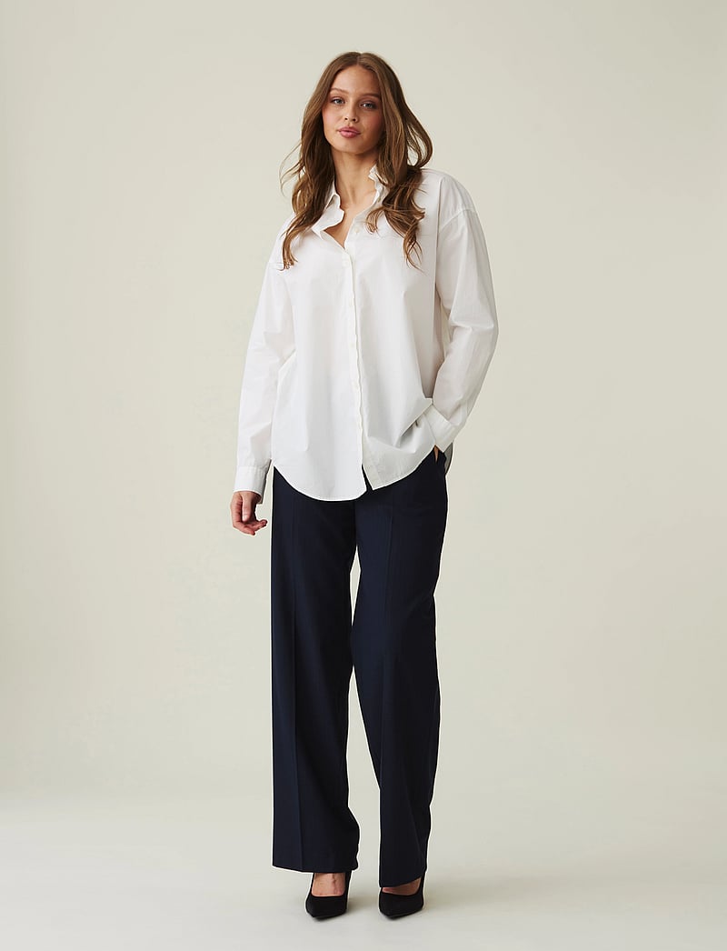 Lexington Clothing - Pernilla Organic Cotton Poplin Shirt - pikkade varrukatega särgid - white - 0