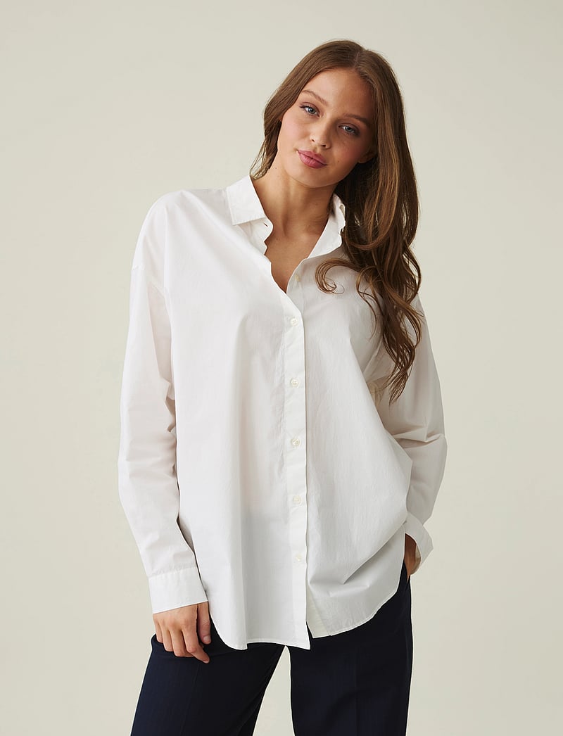 Lexington Clothing - Pernilla Organic Cotton Poplin Shirt - pikkade varrukatega särgid - white - 3