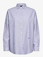 Pernilla Organic Cotton Oxford Shirt - BLUE/WHITE STRIPE