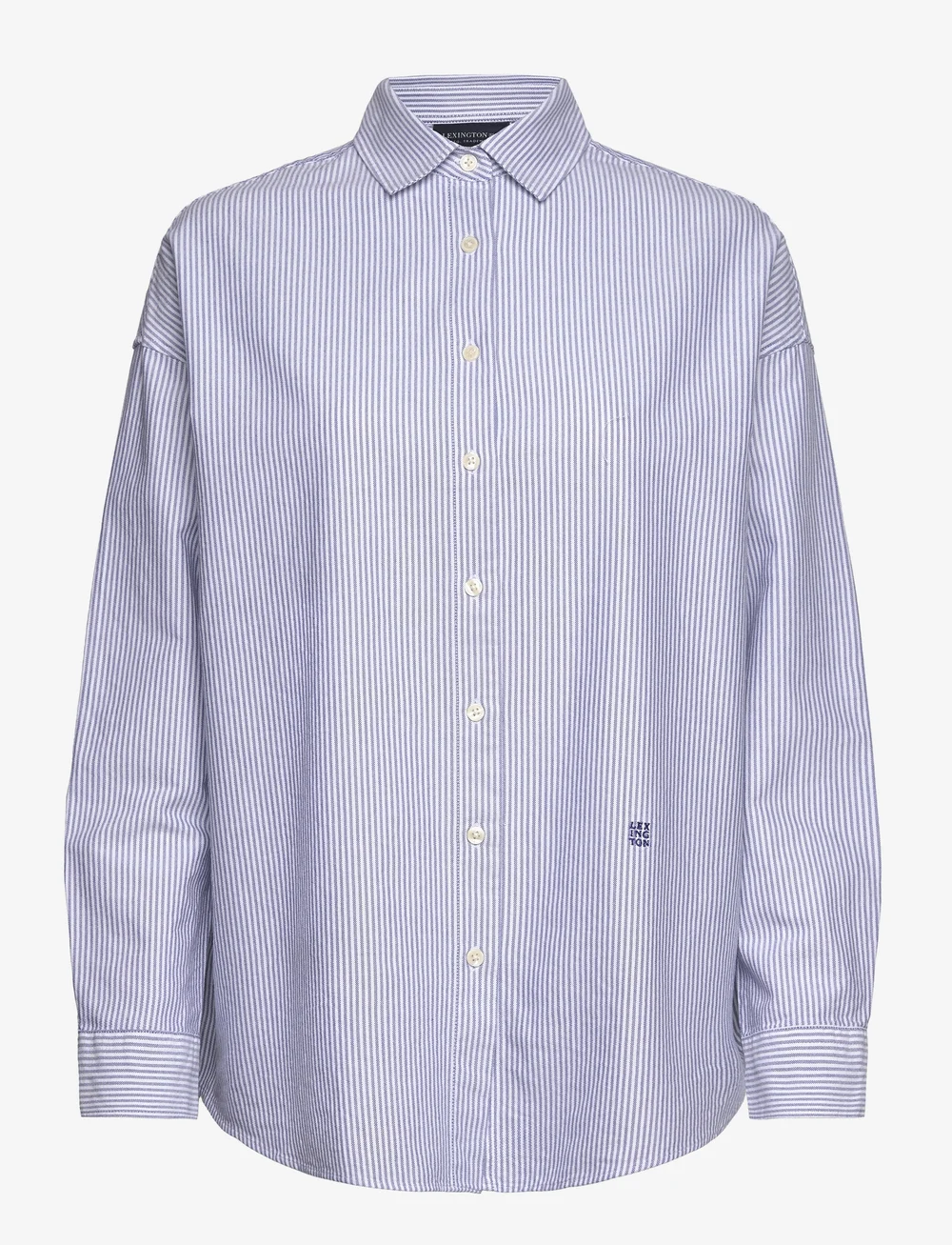 Lexington Clothing - Pernilla Organic Cotton Oxford Shirt - langärmlige hemden - blue/white stripe - 1
