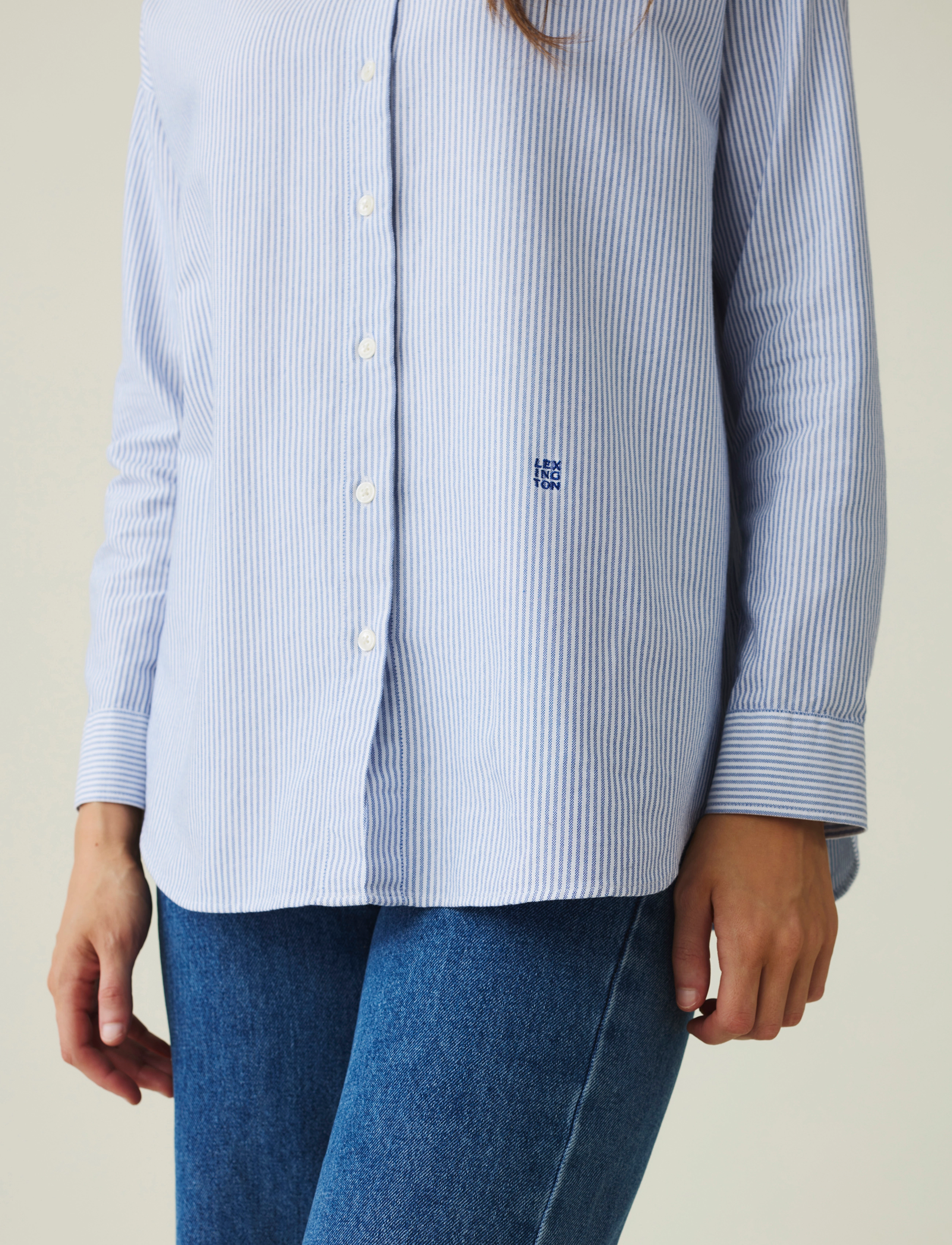 Lexington Clothing - Pernilla Organic Cotton Oxford Shirt - chemises à manches longues - blue/white stripe - 3