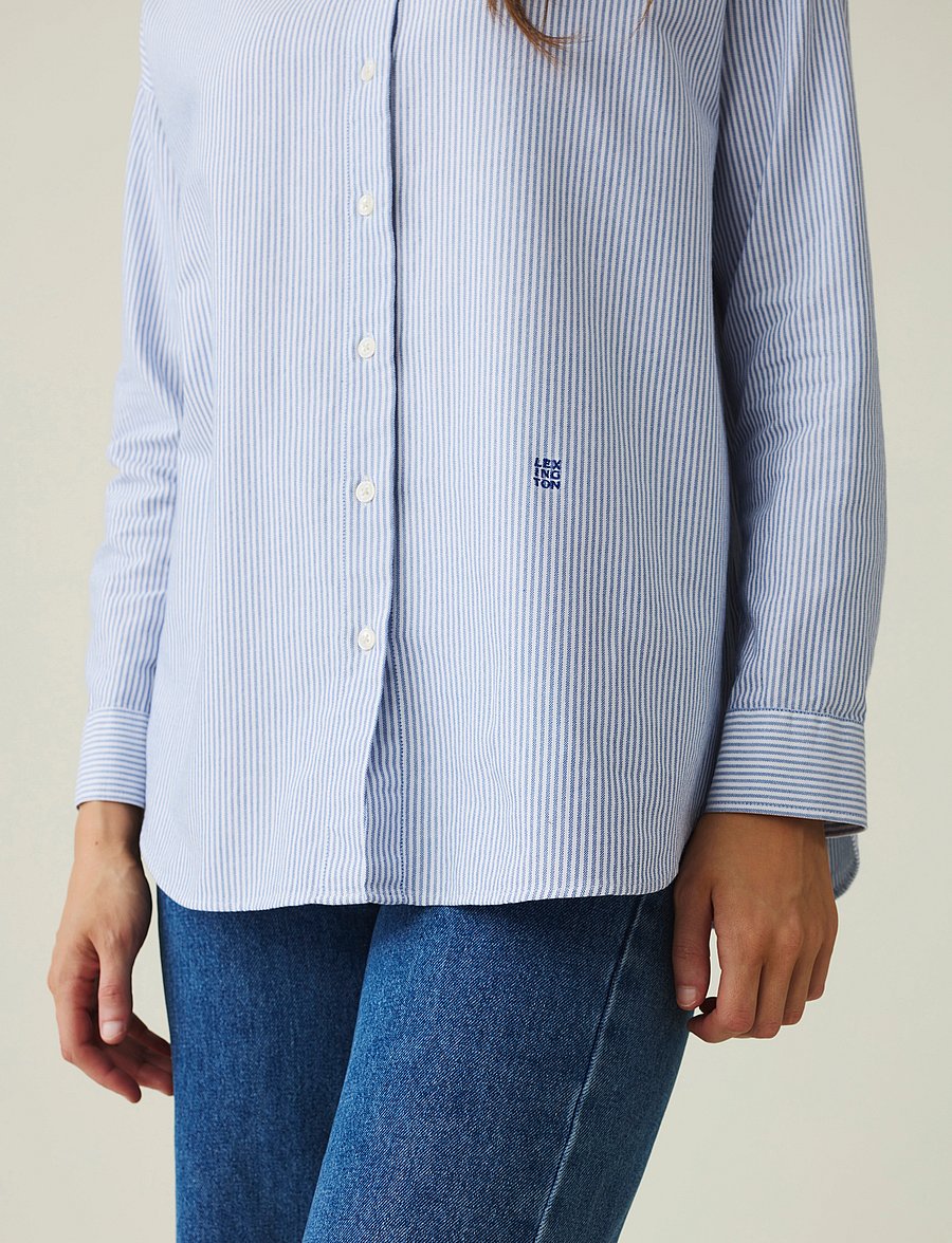 Lexington Clothing - Pernilla Organic Cotton Oxford Shirt - chemises à manches longues - blue/white stripe - 3