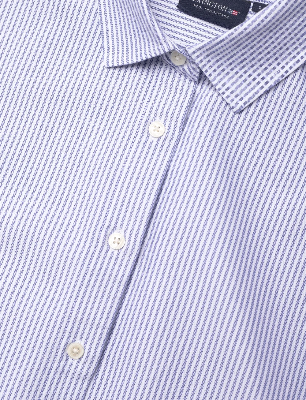 Lexington Clothing - Pernilla Organic Cotton Oxford Shirt - langärmlige hemden - blue/white stripe - 5