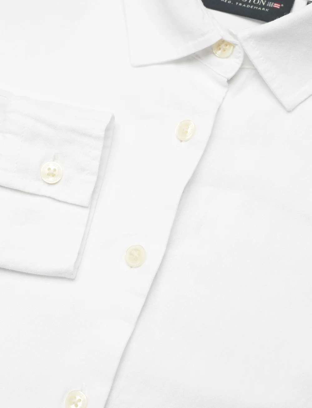Lexington Clothing - Sanna Organic Cotton Light Oxford Shirt - långärmade skjortor - white - 2