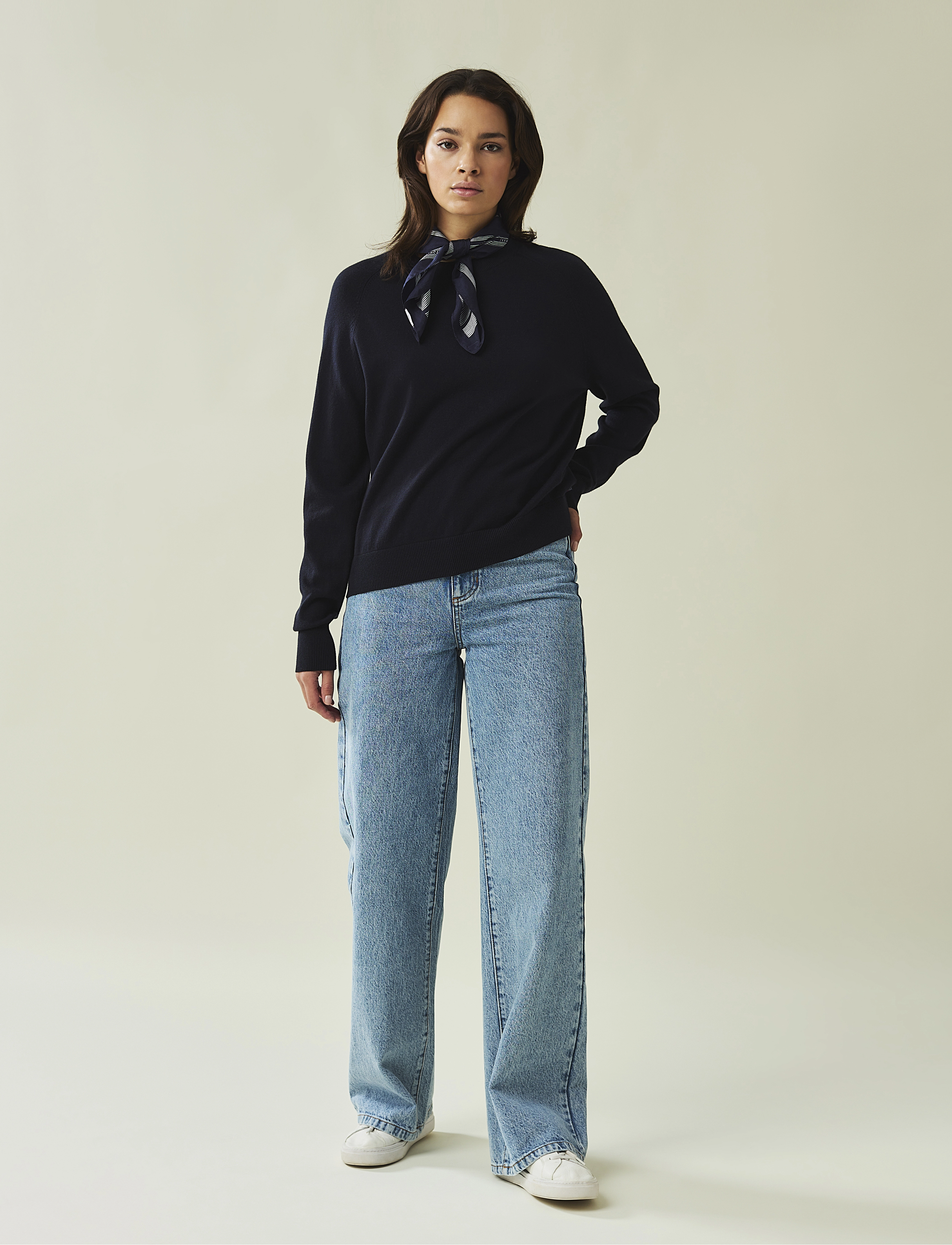 Lexington Clothing Freya Cotton/Cashmere Sweater, M, Knitwear, Marineblau - Jumpers, Frauen